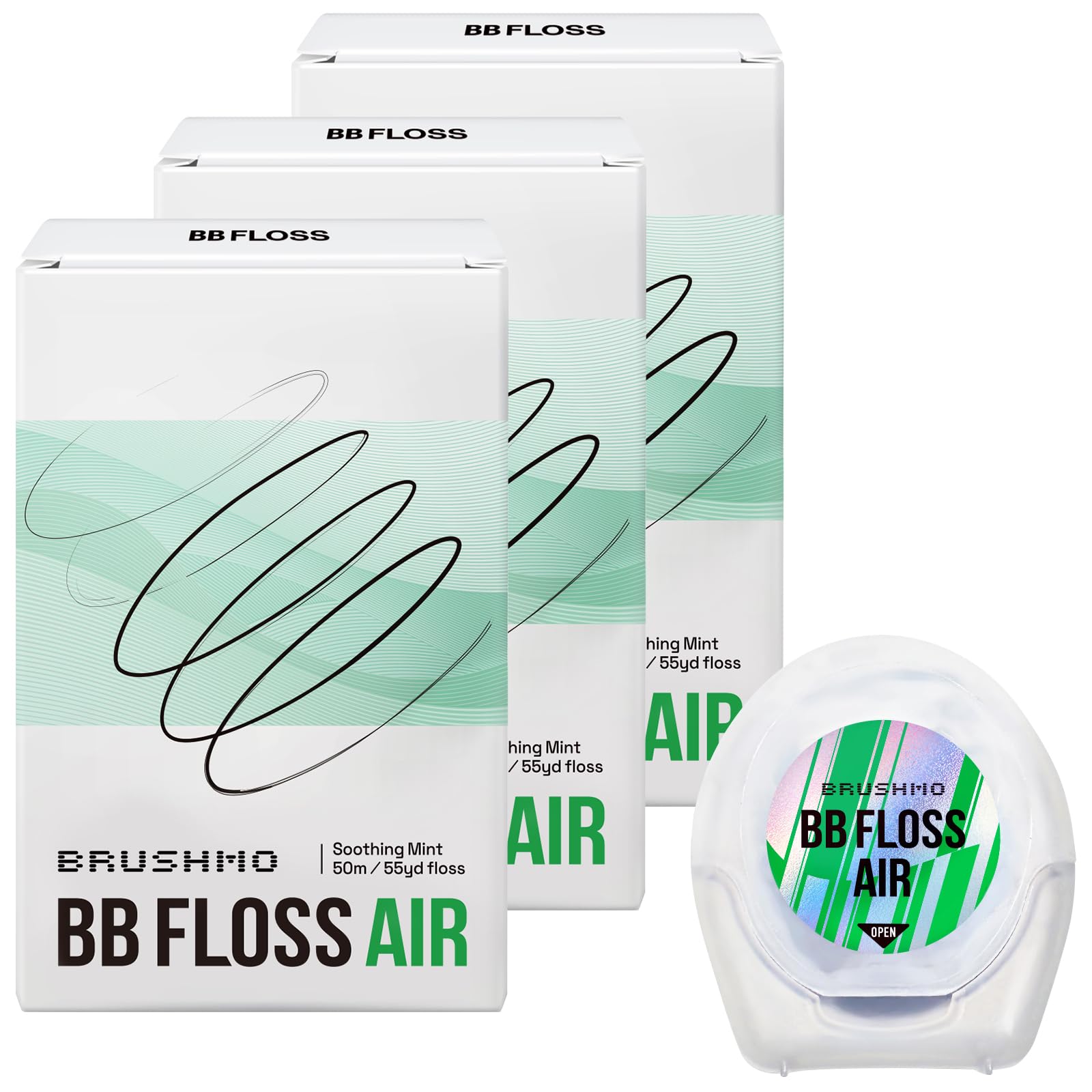 【Available at dental clinics in Tokyo, Brushmo brand now available】Thin Brushmo BB Floss AIR Black Dental Floss 50m (about 100 days' supply) Oral Care Interdental Floss BB Floss 3-pack' ３個入