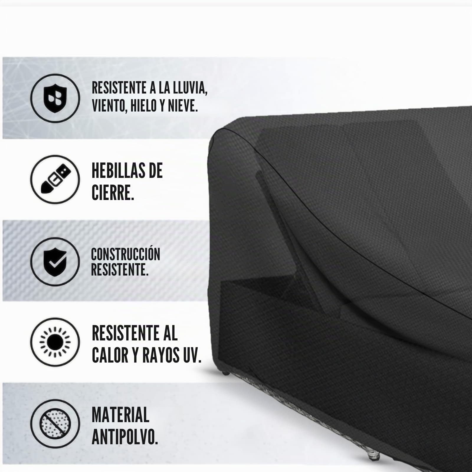Schleuder Funda para tumbona para 2 personas, 210 x 160 x 35/75 cm, cubierta 420D, doble tumbona, exterior, impermeable, doble tumbona, relajante, tumbona de jardín, funda protectora, resistente al
