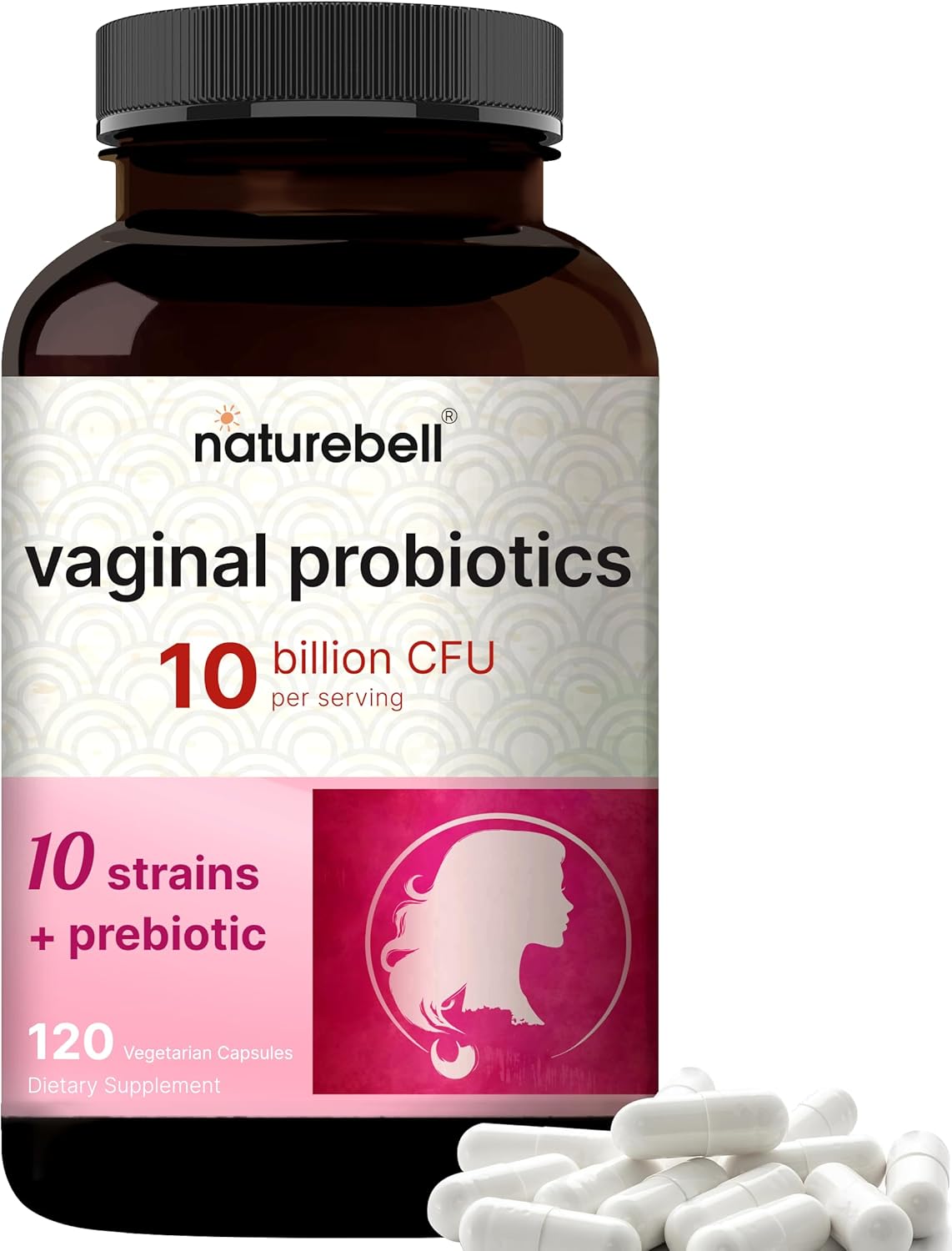 NatureBell Vaginal Probiotics for Women, 10 Billion CFU, 120 Veggie Capsules | PH Balance Probiotics and Prebiotics Blend – Lactobacillus Vaginal Supplement – Supports Odor, Flora & Yeast