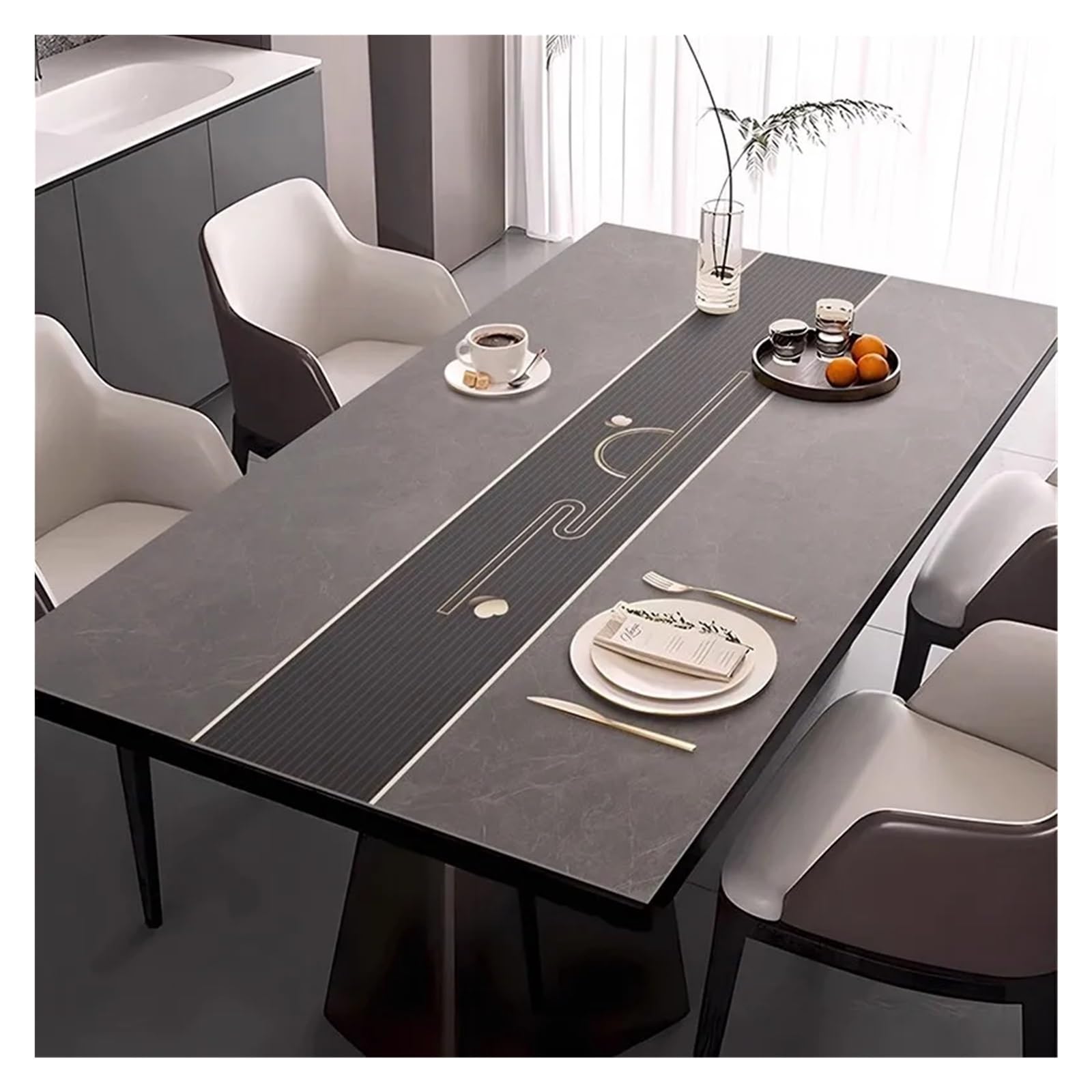 Tappetino Scrivania In Pelle Tovaglia da pranzo, impermeabile, resistente all'olio, al calore, protettiva for scrivania, tovaglia(Color 6,80x150cm)