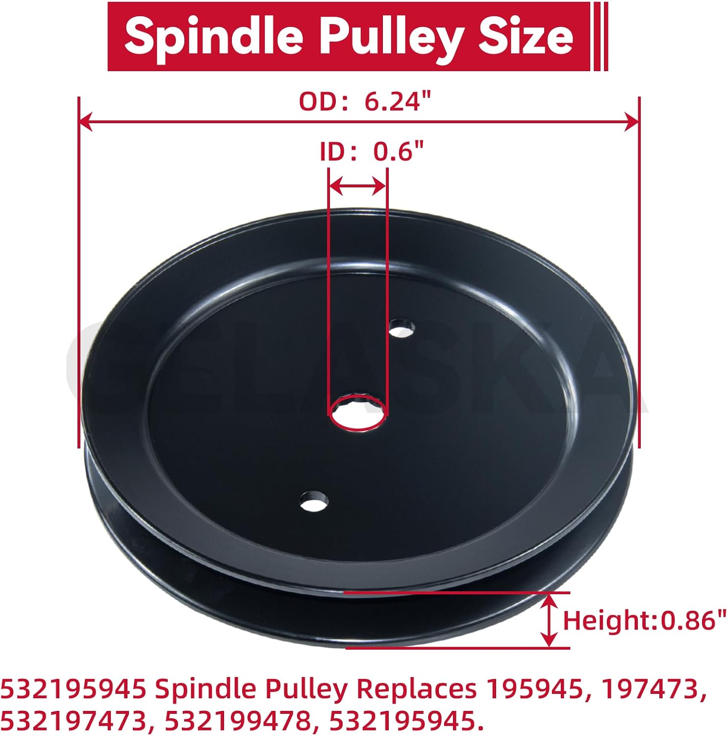GELASKA 2 Pack 587819701 Spindle with 197473 Pulley Replaces 187281 187292 192870 587820301 587253301 532187292 for Craftsman 42 inch YT3000 YT4000 YS4500 DYS4500 YTH18542 YTH22V46 YTH20K46 Decks