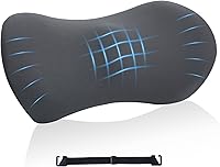 Vista 12 de Almohada lumbar, almohada de apoyo lumbar de espuma viscoelástica para silla de oficina y asiento de automóvil, almohada de apoyo para aliviar
