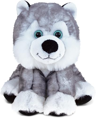 Miniatura 1 de Puzzled DolliBu Husky de peluche – Suave perro husky gris abrazable, adorable juguete de peluche Husky para jugar, lindo regalo de vida salvaje para