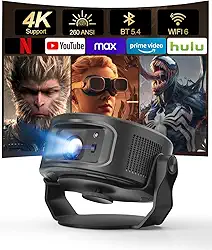 Magcubic Projetor inteligente com WiFi 6 e Bluetooth 5.4, suporte para mini projetor 4K e 8K, Android 14 integrado, Keystone automático, proyector de vídeo para home theater/filmes ao ar livre