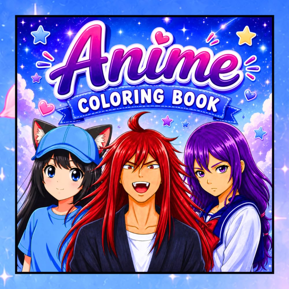 Anime Coloring Book: 50 Beautiful Anime-Style Coloring Pages Featuring Boys and Girls for Kids, Teens, and Manga Lovers