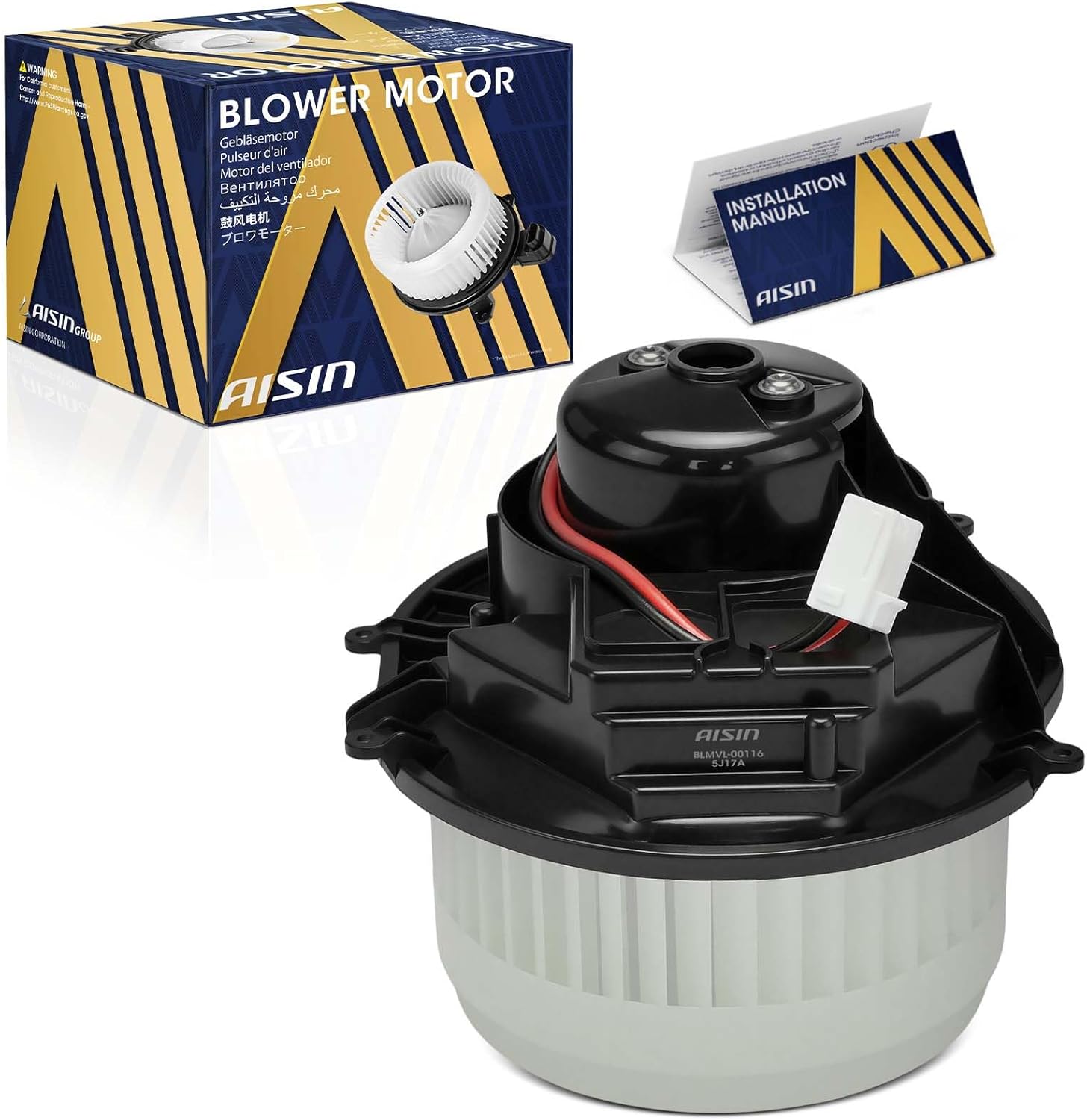 AISIN AFTERMARKET BLMVL-00116 HVAC Blower Motor with Wheel Assembly - Compatible with Volvo, S60 2001-2009, S80 1999-2006, V70 2001-2007, XC70 2003-2007, XC90 2003-2014