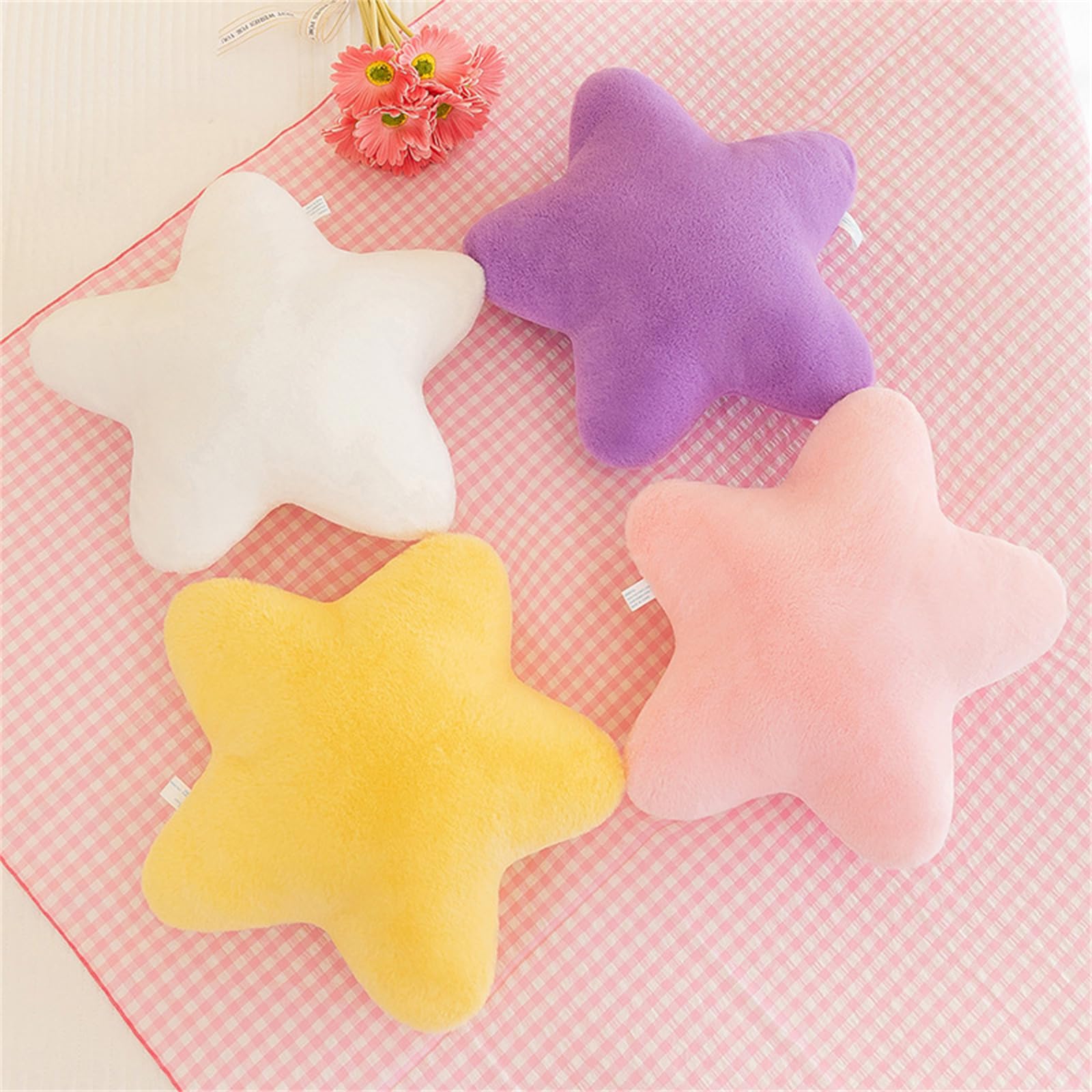 Cuscino morbido per bambini, a forma di stella, morbido, soffice, a forma di luna, nuvole, stella, decorativo, in peluche, per la camera dei bambini, decorazione per camera da letto (nuvola rosa, 44
