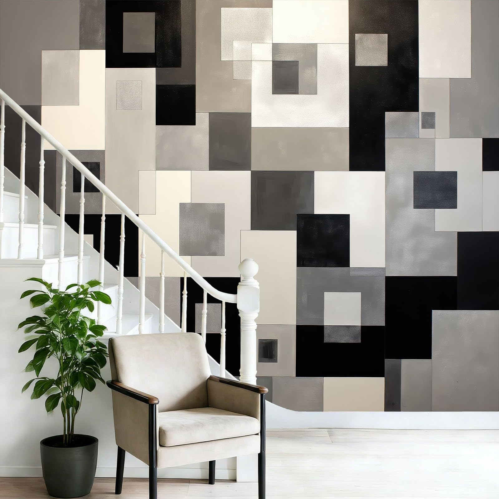 Fototapeta nowoczesna sześcienna geometryczna abstrakcyjna tapeta ścienna szary czarny plakat fotograficzny do sypialni salonu TV ściana 400 x 280 cm
