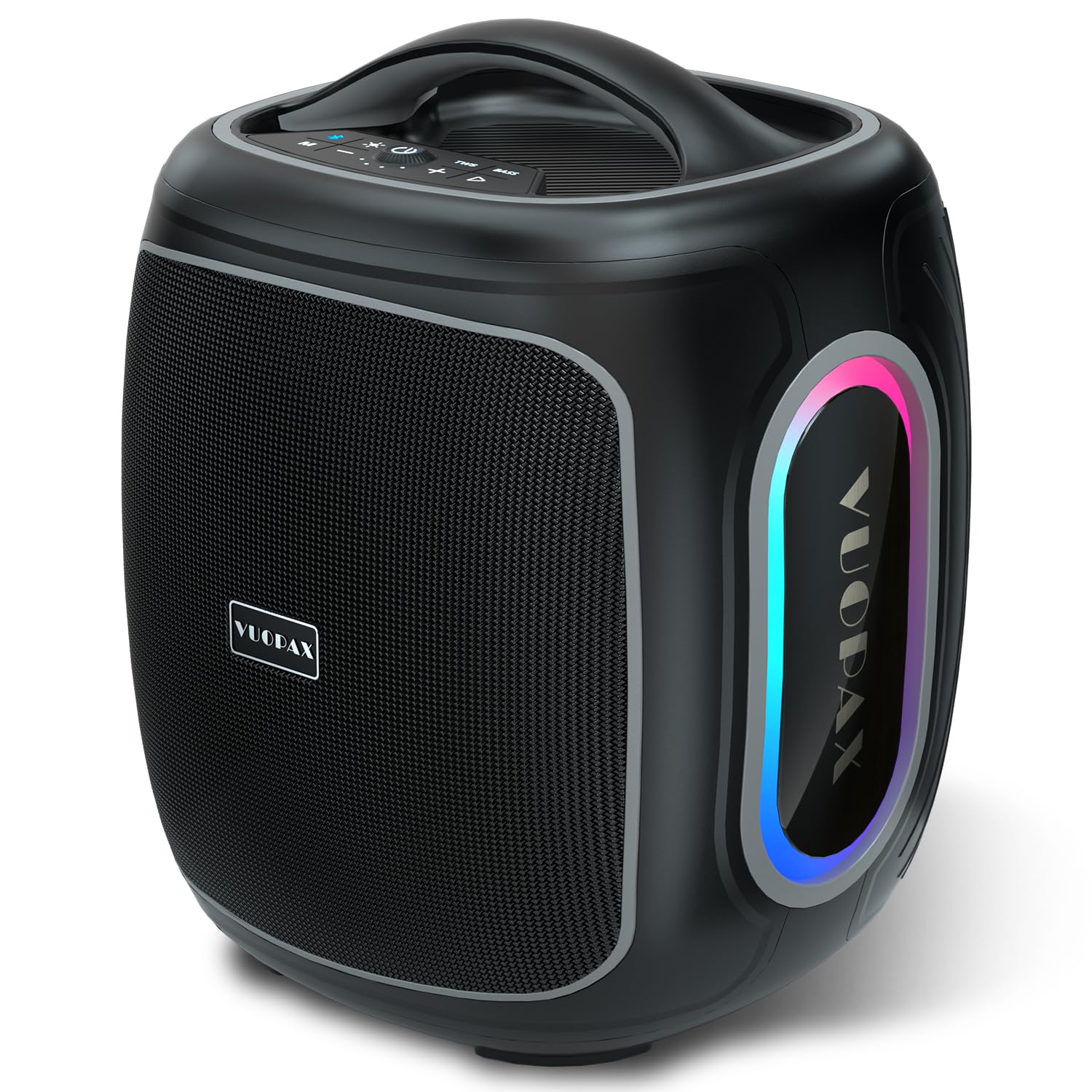Enceinte Bluetooth Puissante 120W Crête, Grande Enceinte avec Basses Renforcées, Poignée de Transport, Autonomie 30h, Bluetooth 5.4, IP65 Étanche, TWS, RGB, pour Camping, Jardin et Fête