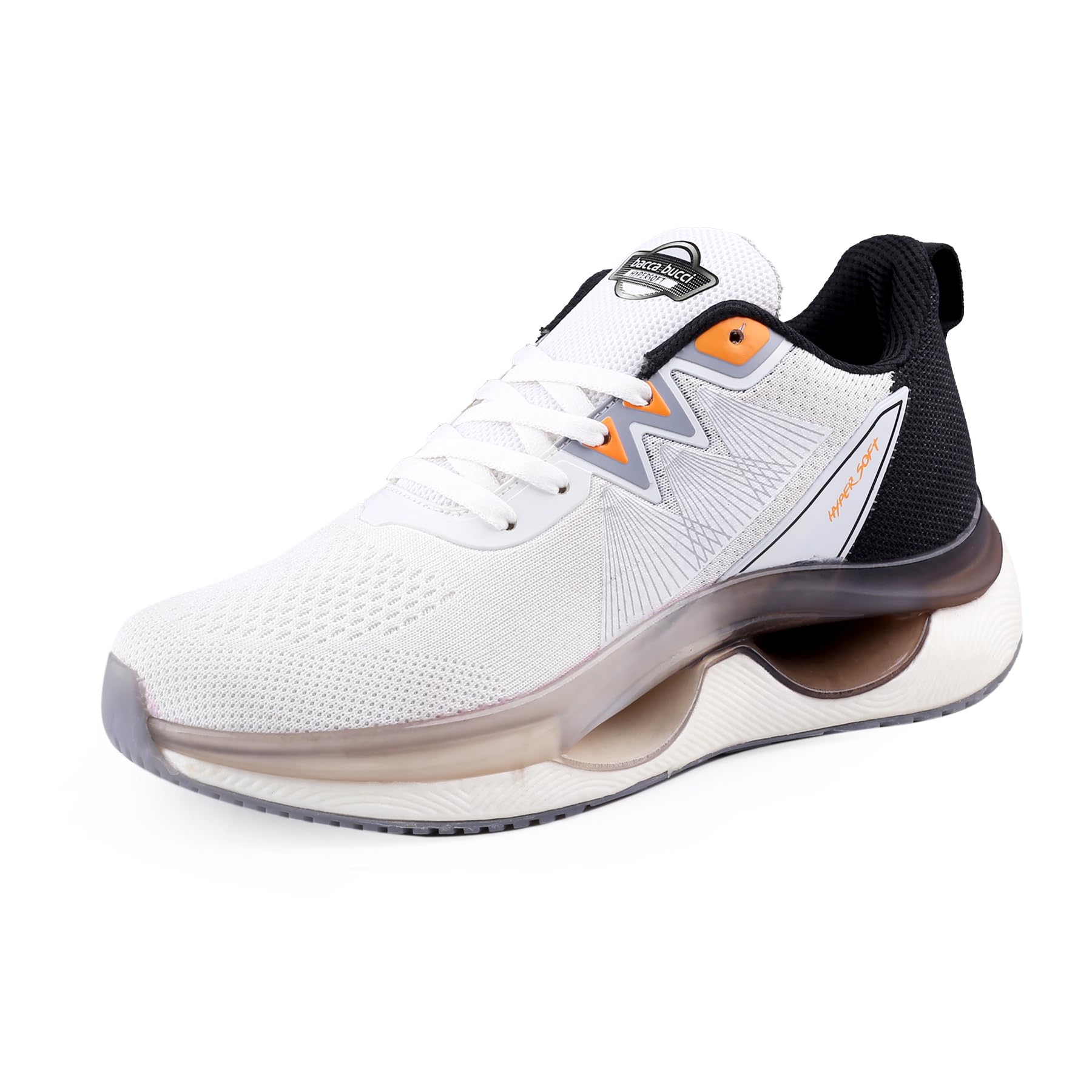 Bacca Bucci Mens Hypersoft Series With Ultra-Rebounce Outsole And Iconic Breathable Engineered Knit Upper For Daily Running Shoe- White, Size Uk8 (B0C8PPDKY3) Amazon Price History, Amazon Price Tracker