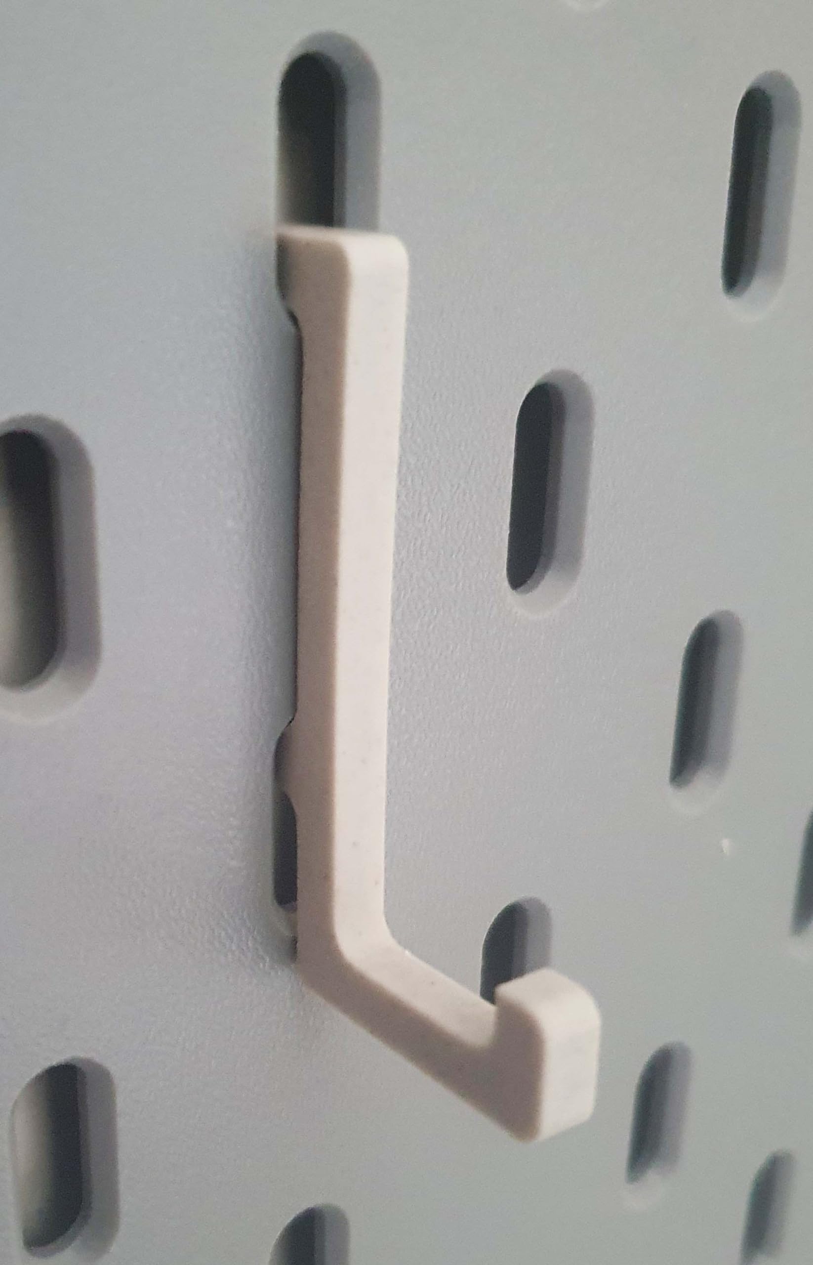 Generisch 10 ganchos para placa perforada SKADIS para pared perforada, accesorios compatibles, piezas de repuesto grises V21001