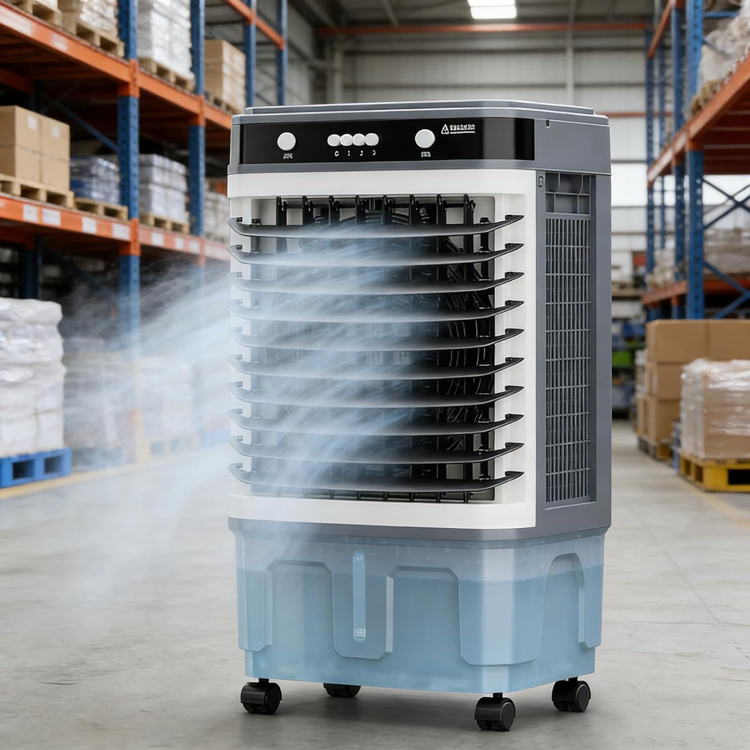 3-in-1 Evaporative Air Cooler, 20l Humidifier Cooling Fan With 3 Speeds And 4 Ice Packs, 120° Oscillation, Mobile Room Cooler For Garages, Factories, Living Rooms, Supermas
