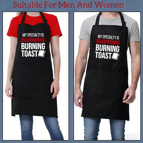 Miniatura 4 de Delantales divertidos para hombres y mujeres, perfectos para cocina, barbacoa, hornear, esposa, marido, regalo de cumpleaños para papá