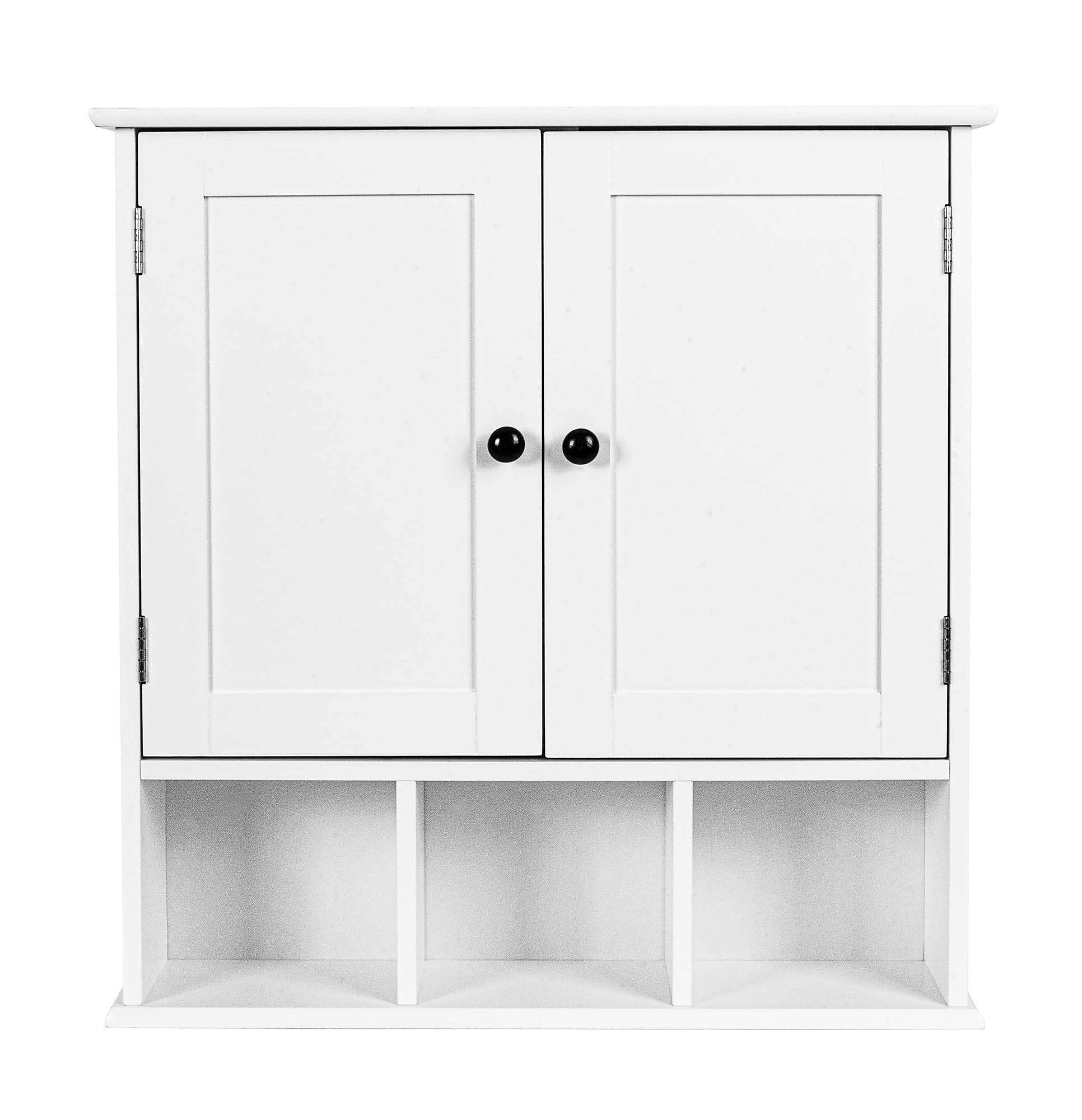 leomark Armario de Pared con 3 estantes pequeños, Gabinete Meghan Universal Blanco, Armario Multiusos - Dim: 58 cm (Alto) - Mueble de baño - Armario para salón, Cocina, Pasillo