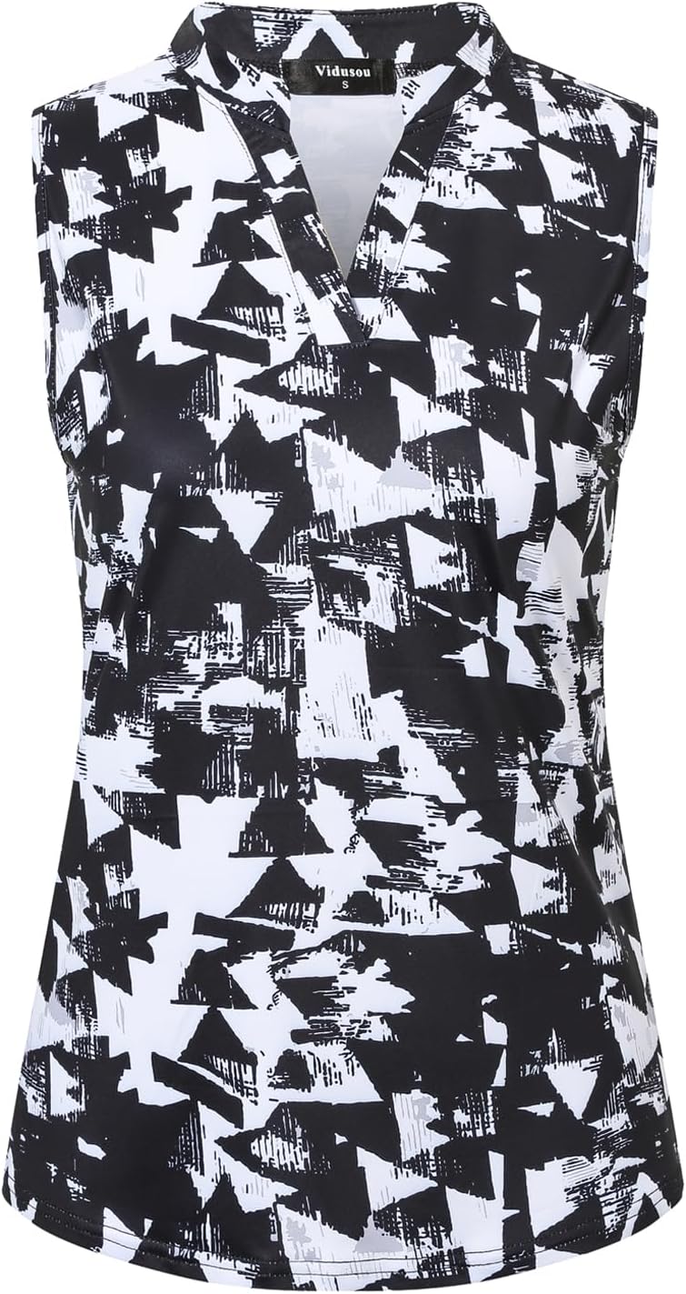 Womens Sleeveless Golf Shirts Moisture Wicking Tennis Polo Workout Tops - Image 2