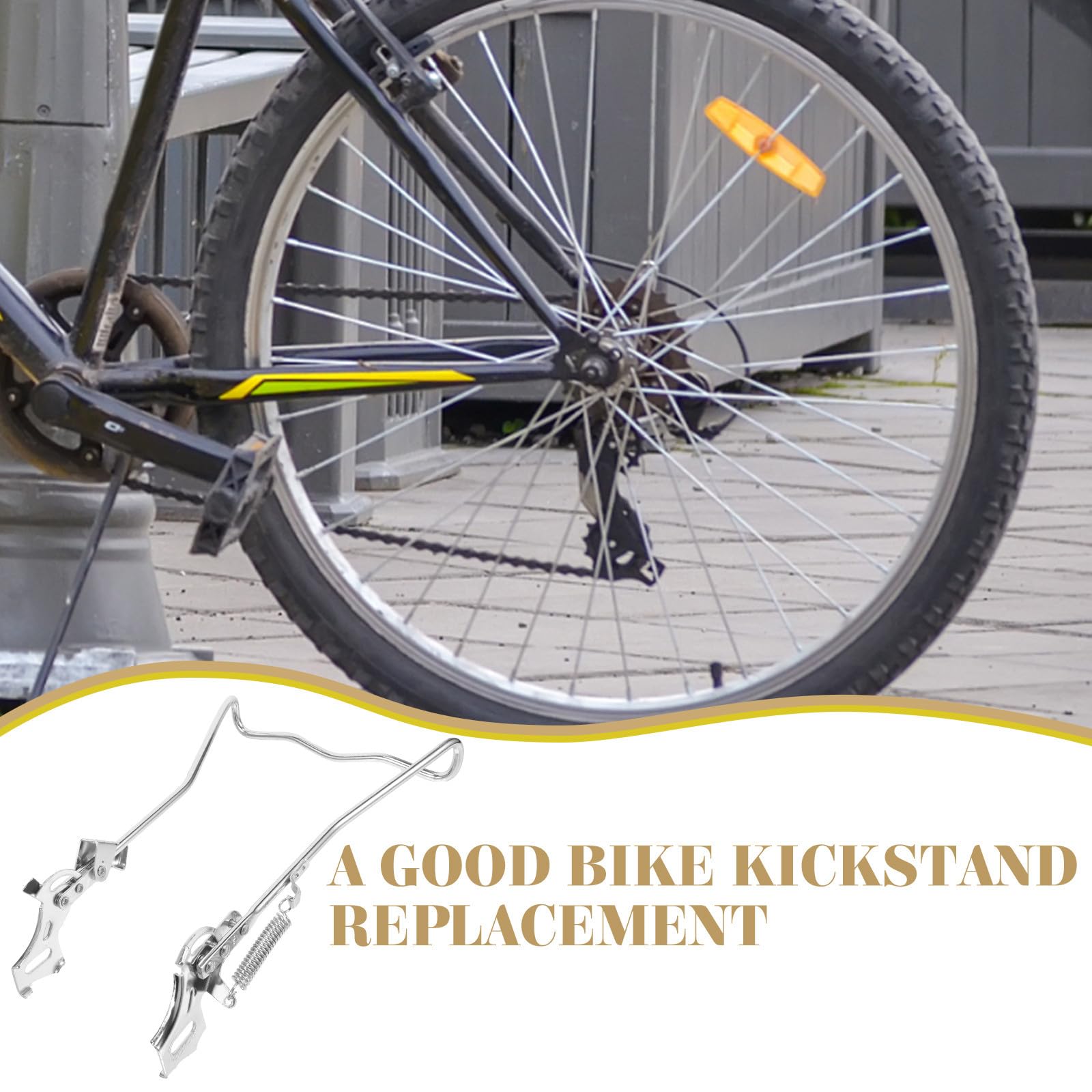 Cavalletto per Bicicletta in Metallo 26" Piedini Antiscivolo Regolabile per Mountain Bike e Bici da Città, Supporto di Ricambio Stabile e Resistente per Parcheggio e Riparazione