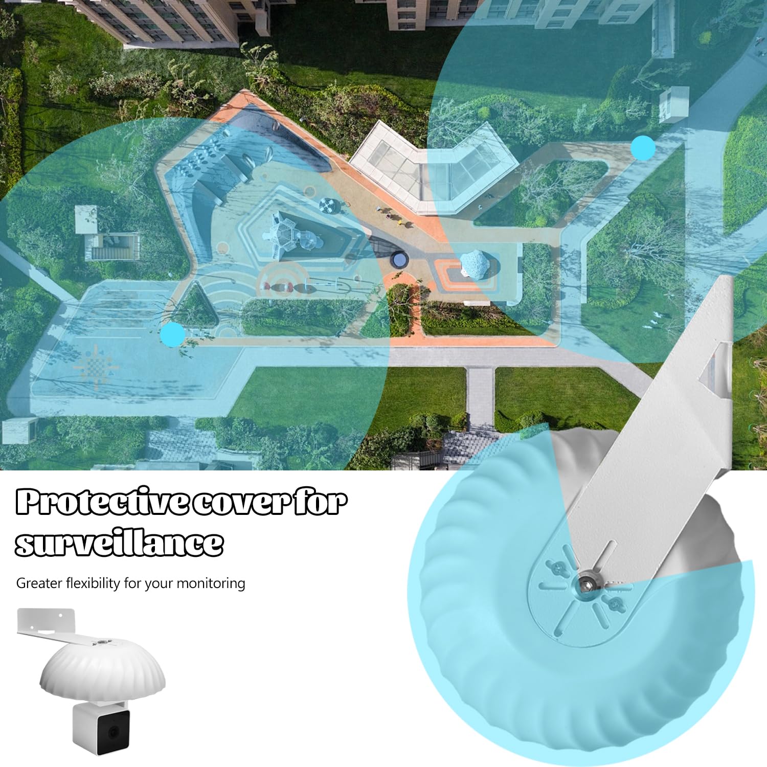 Copertura Telecamera Esterna, ABS in Plastica, Accessorio per Fotocamera, Protegge la Fotocamera da Polvere e Raggi UV, Adatto per Uso Interno ed Esterno (Bianco)