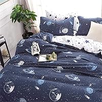 Vista 3 de Galaxy Space Bedding - Funda de edredón de microfibra para niños y adolescentes, funda de edredón ligera para niños y adolescentes