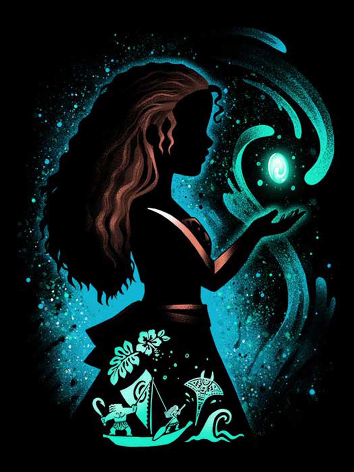 Huanny He014 Diy Diamond Painting Moana Diamond Art Kits, 5D Full Drill Cross Stitch Embroidery Kit, Funny