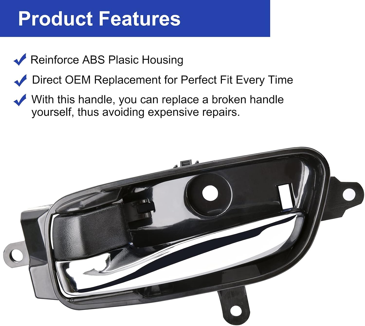 Ristow Door Handle Passenger Side Inside Interior with Repair Kit for 2013-17 Nissan Altima Pathfinder Door Handle 2015-17 Nissan Titan 2016-17 Titan XD Door Handle 2015-17 Nissan Murano Door Handle