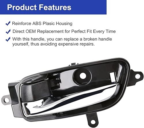 Miniatura 10 de Lado del conductor Interior Manija de la puerta delantera trasera izquierda con kit de reparación para Nissan Altima Pathfinder 2013-2017, Nissan