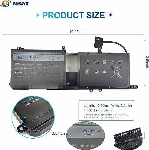 Miniatura 3 de Batería 9NJM1 44T2R 546FF repuesto para laptop Dell Alienware 17 R4 R5 15 R3 R4 P31E P69F P31E001 P31E002 P69F001 P69F002 HF250 HF25D 01 D82 0 546FF