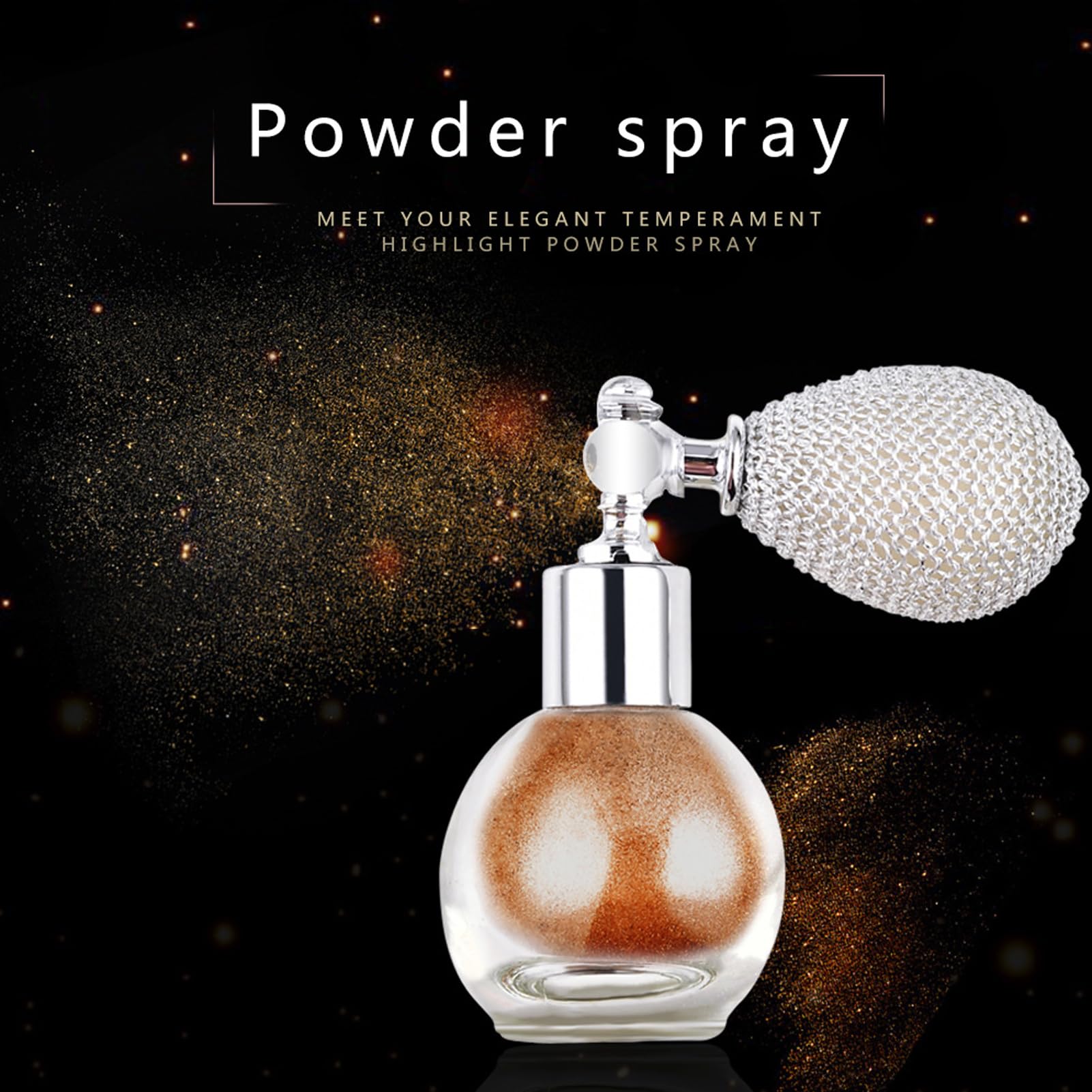 3 colori spray glitterato in polvere sfusa, lucido ad alta brillantezza, per capelli, viso, corpo, cosmetico