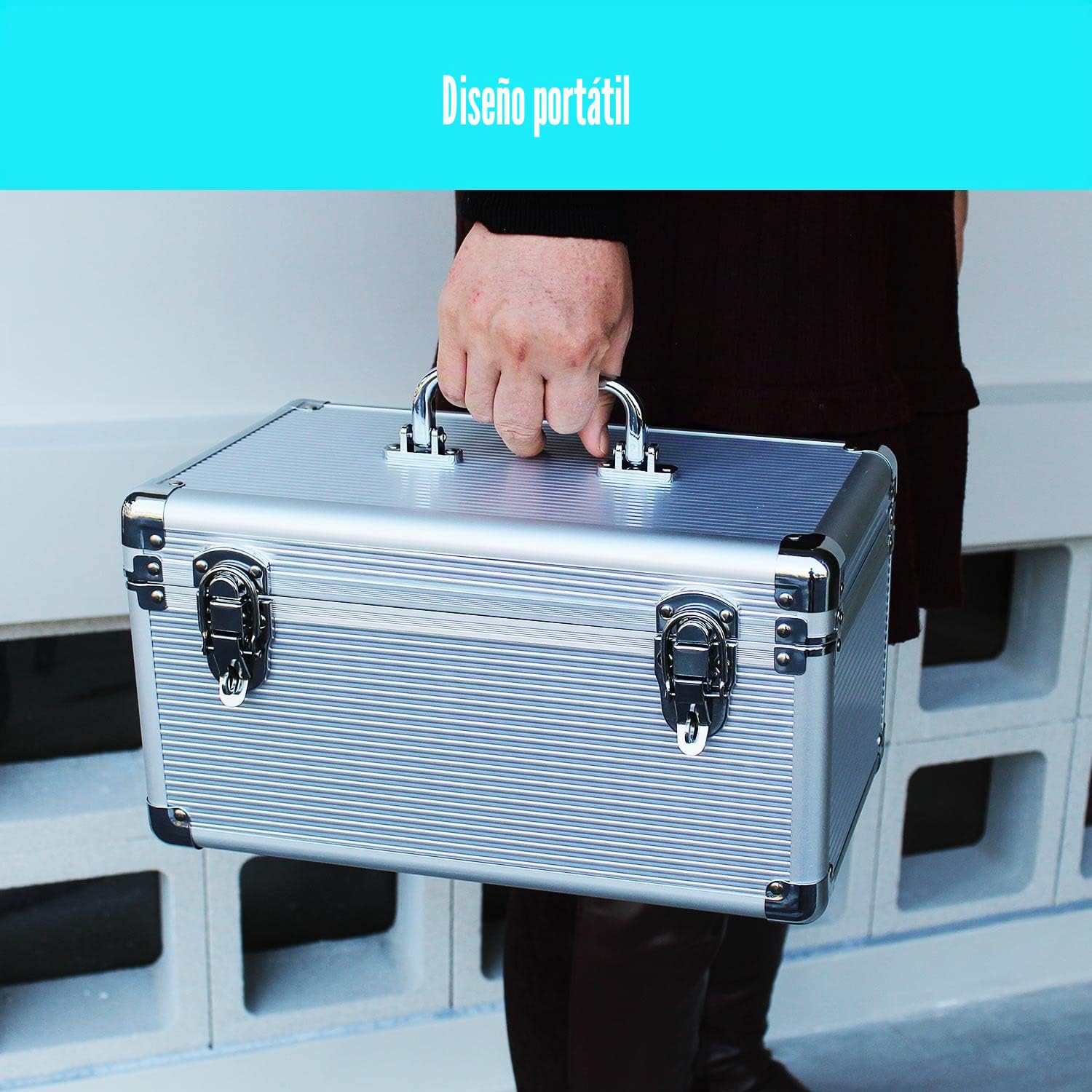GLOTRENDS B10 Caja de Almacenamiento de 10 Ranuras para Disco Duro Interno de 3,5 Pulgadas, diseño portátil para Llevar y Transportar,Organizador de Disco Duro y Caja Protectora