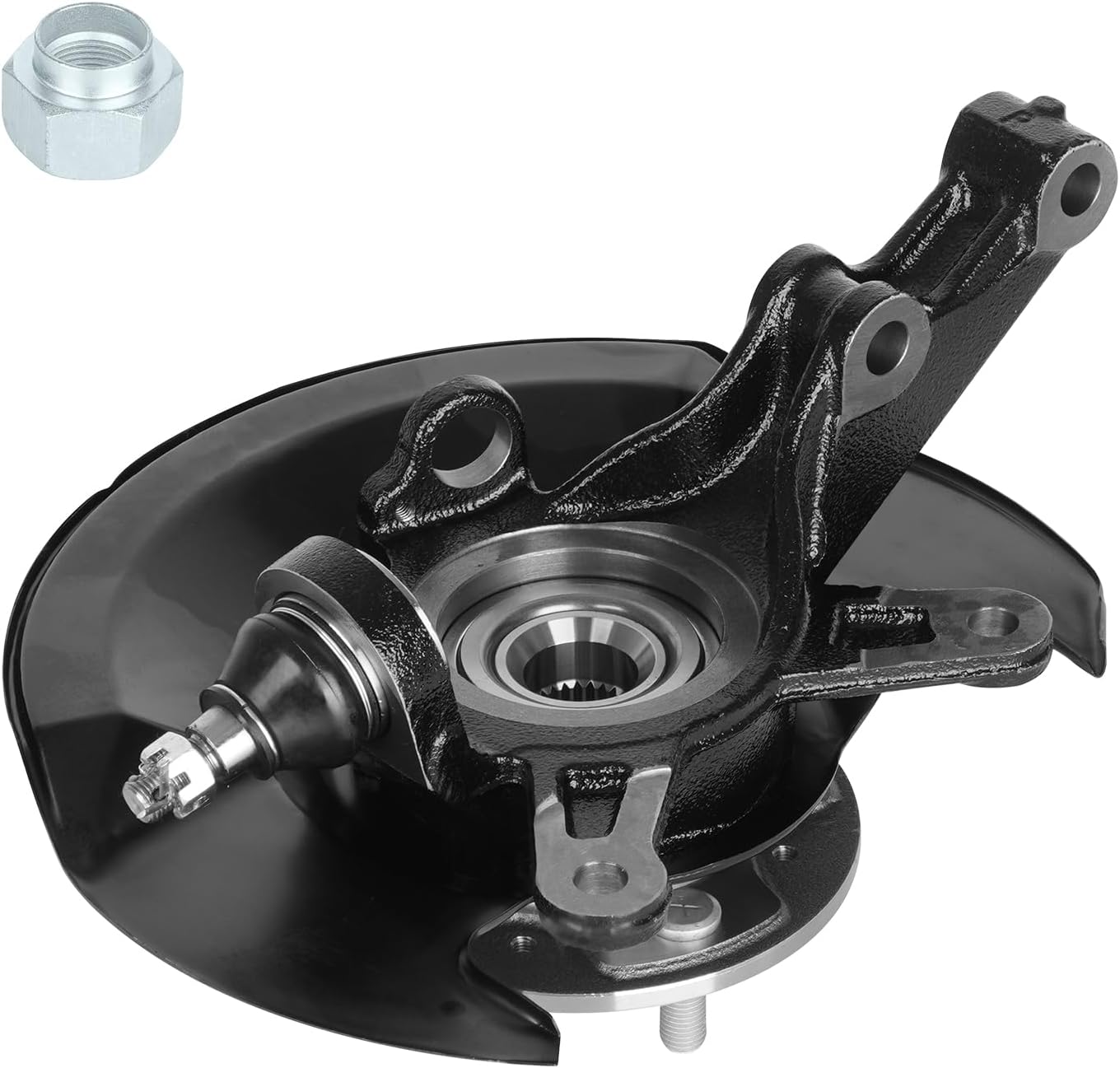 Front Steering Knuckle & Wheel Bearing Hub Assembly for Honda Civic 2001-2002 L4 1.7L, Right Passenger Side, 698478 698-478 51210S5AJ10 45255S01A00 44600S5DA00
