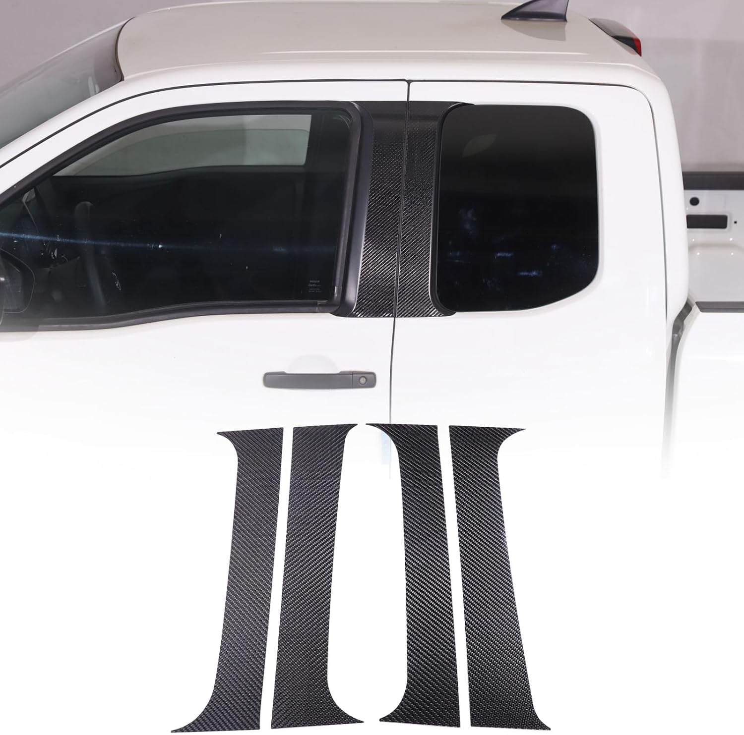 Center Door Window Pillar Post Trim Panel Stickers Compatible with Nisan Frontier 2022-2024,Carbon Fiber Center Door Pillar Post Trim Anti-Scratch Decorative Exterior Accessories