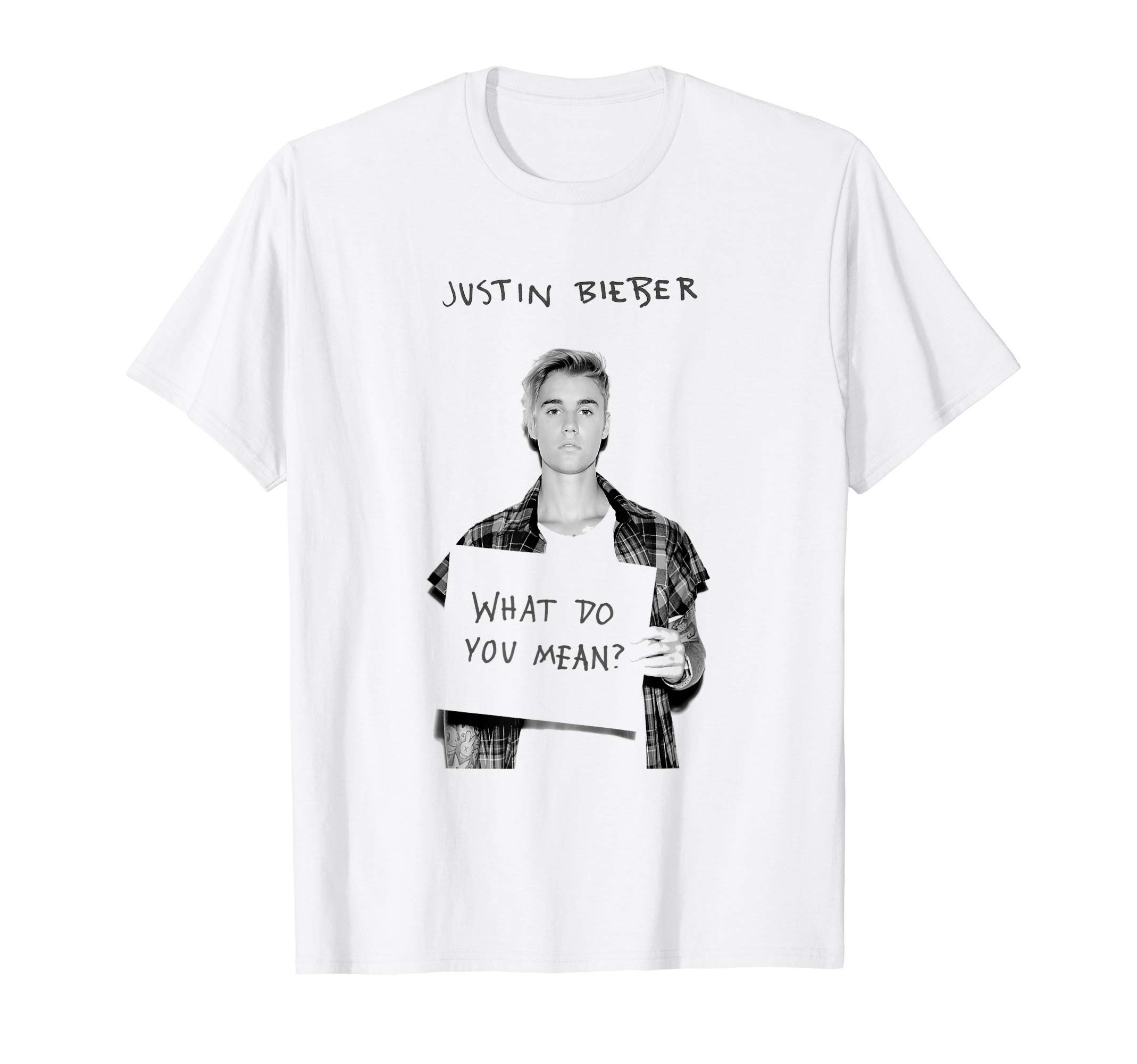 Justin Bieber Official What Do You Mean Single Cover B&W T-ShirtOEKO-TEX STANDARD 100
