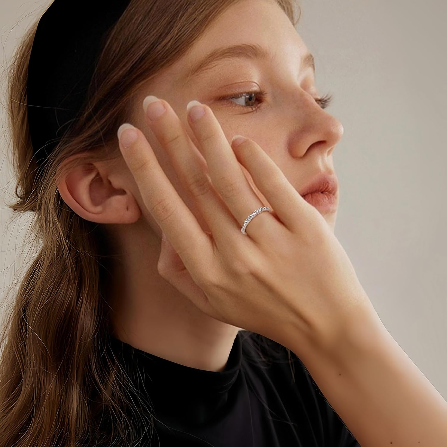 Stackable Eternity Ring for Women 925 Sterling Silver Baguette Cut Birthstone Ring for Her Size 5-10 - Image 2