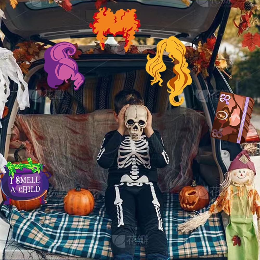 Halloween Trunk Or Treat Car Decorations Kit – Floating Candles & Wizard Cutouts For SUV/Car Decor