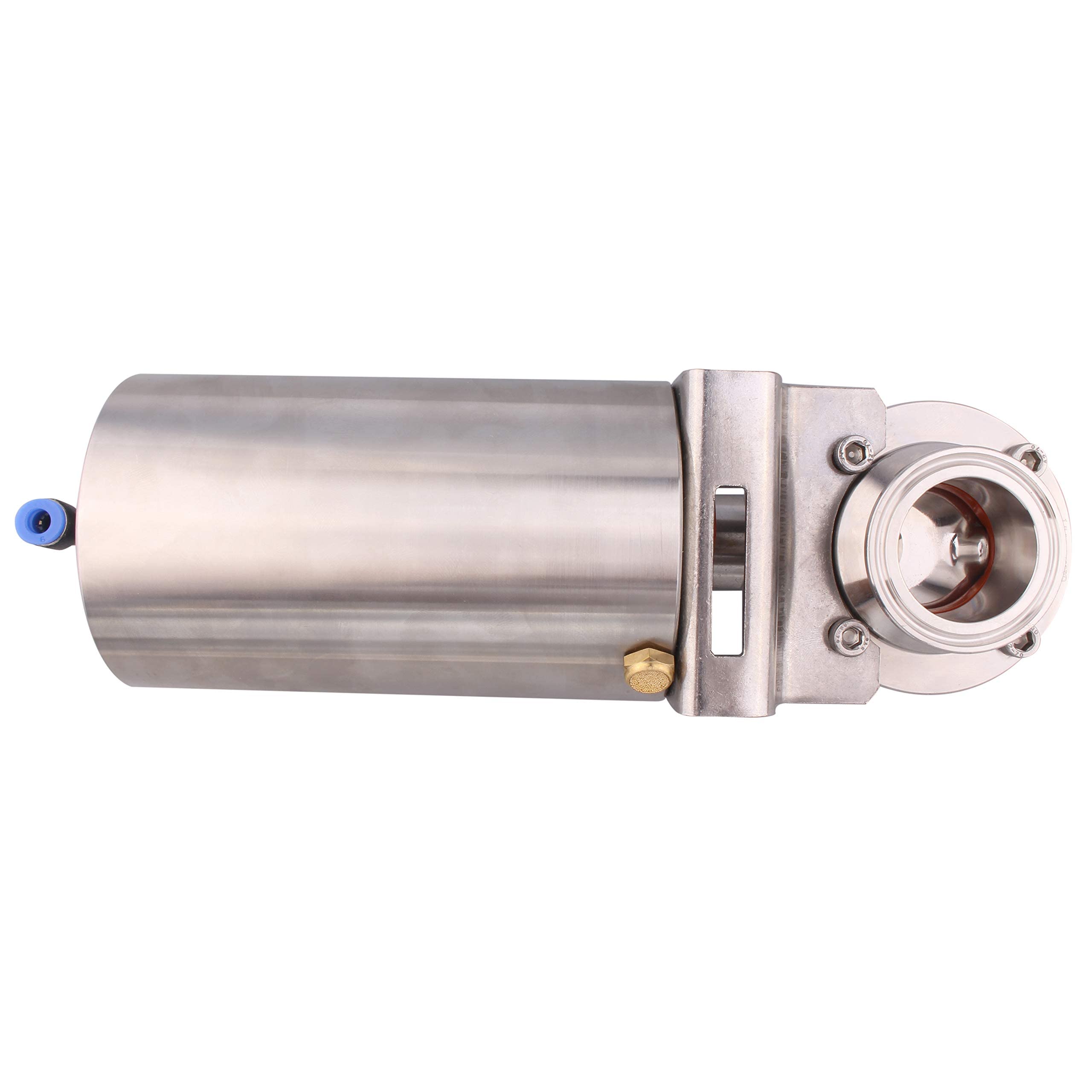 DERNORD Vanne papillon sanitaire 3,8 cm, valve d'actionnement pneumatique SS304 à action unique