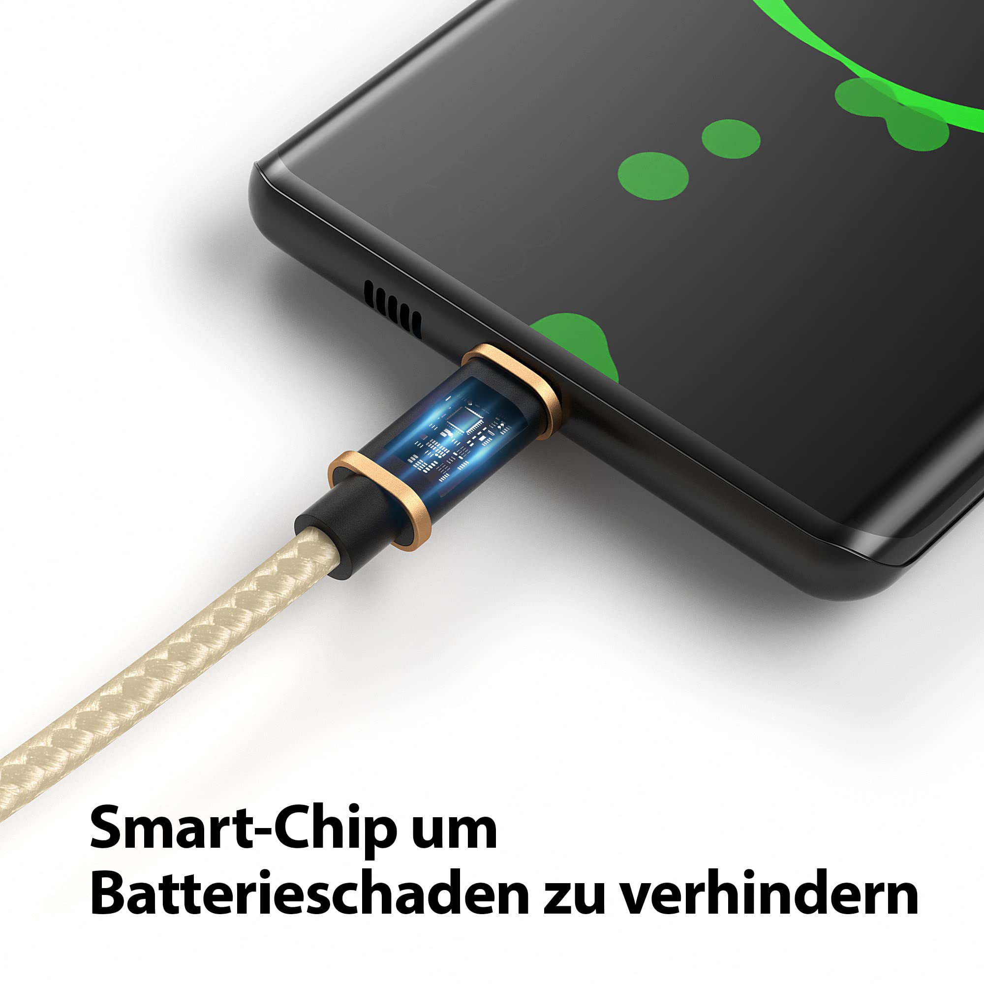 JAMEGA 4-in-1 Micro USB Kabel Set – Geflochten, Robust In Rot (0,5m, 1m, 2m, 3m)