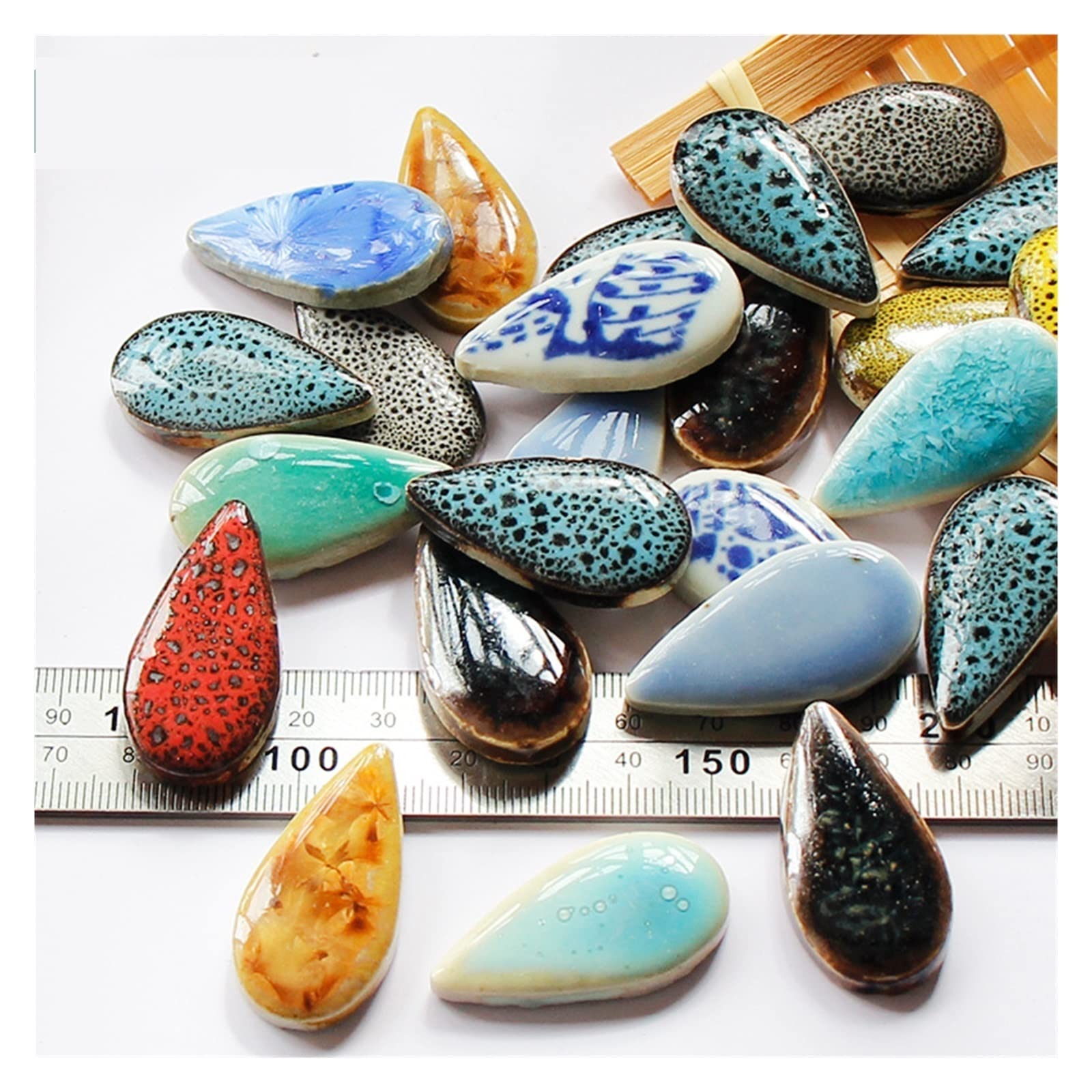 Tessere di Mosaico. 100 g 200 g Fai da Te frammenti di Mosaico in Ceramica a Forma di Pietra Irregolare Libera Pezzi di Porcellana Materiale Fatto a Mano Collage Piccole Piastrelle(100g 05)
