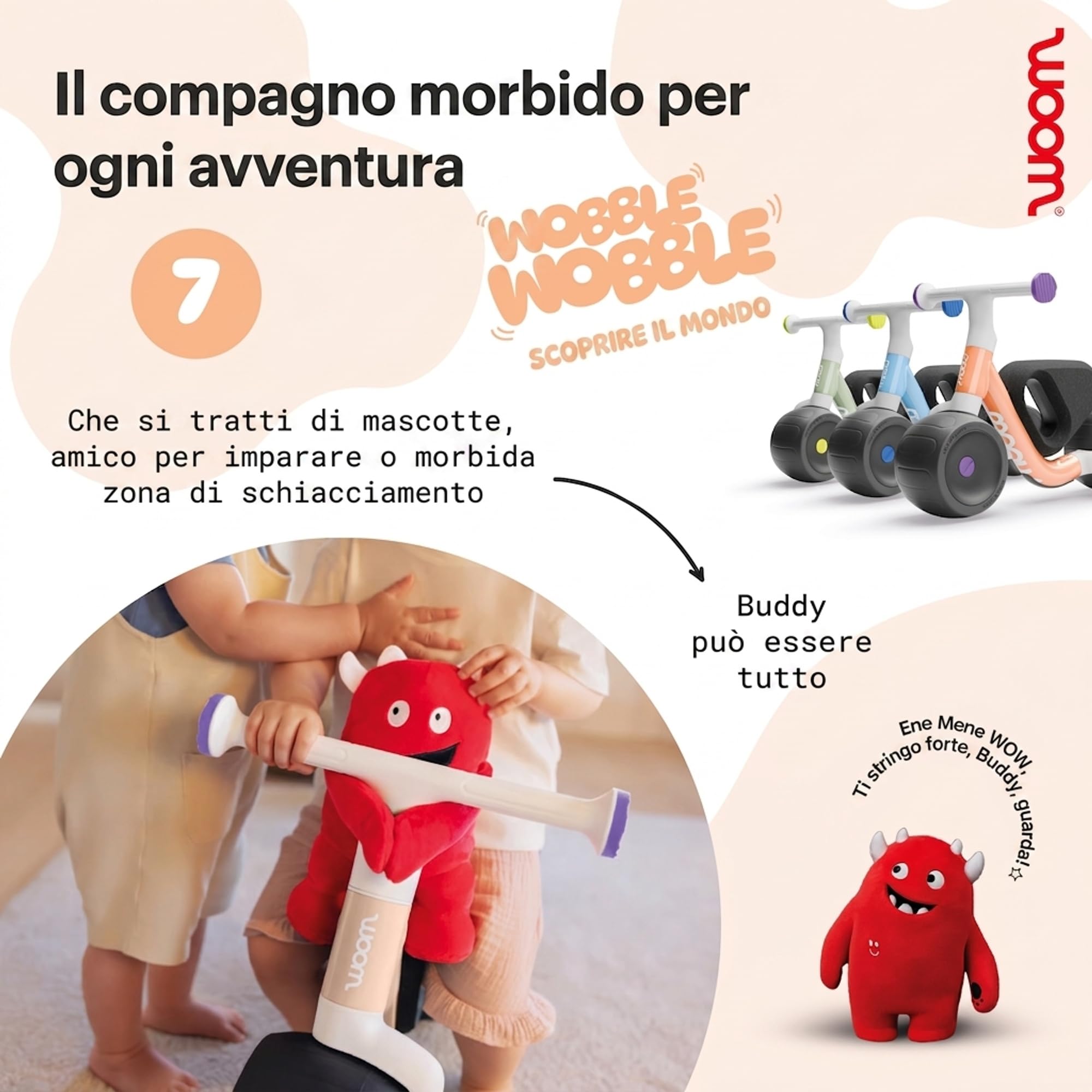 Woom WOW - Bicicletta in alluminio leggero, prima bicicletta senza pedale, per neonati e bambini da 9 mesi a 36 mesi, per interni ed esterni