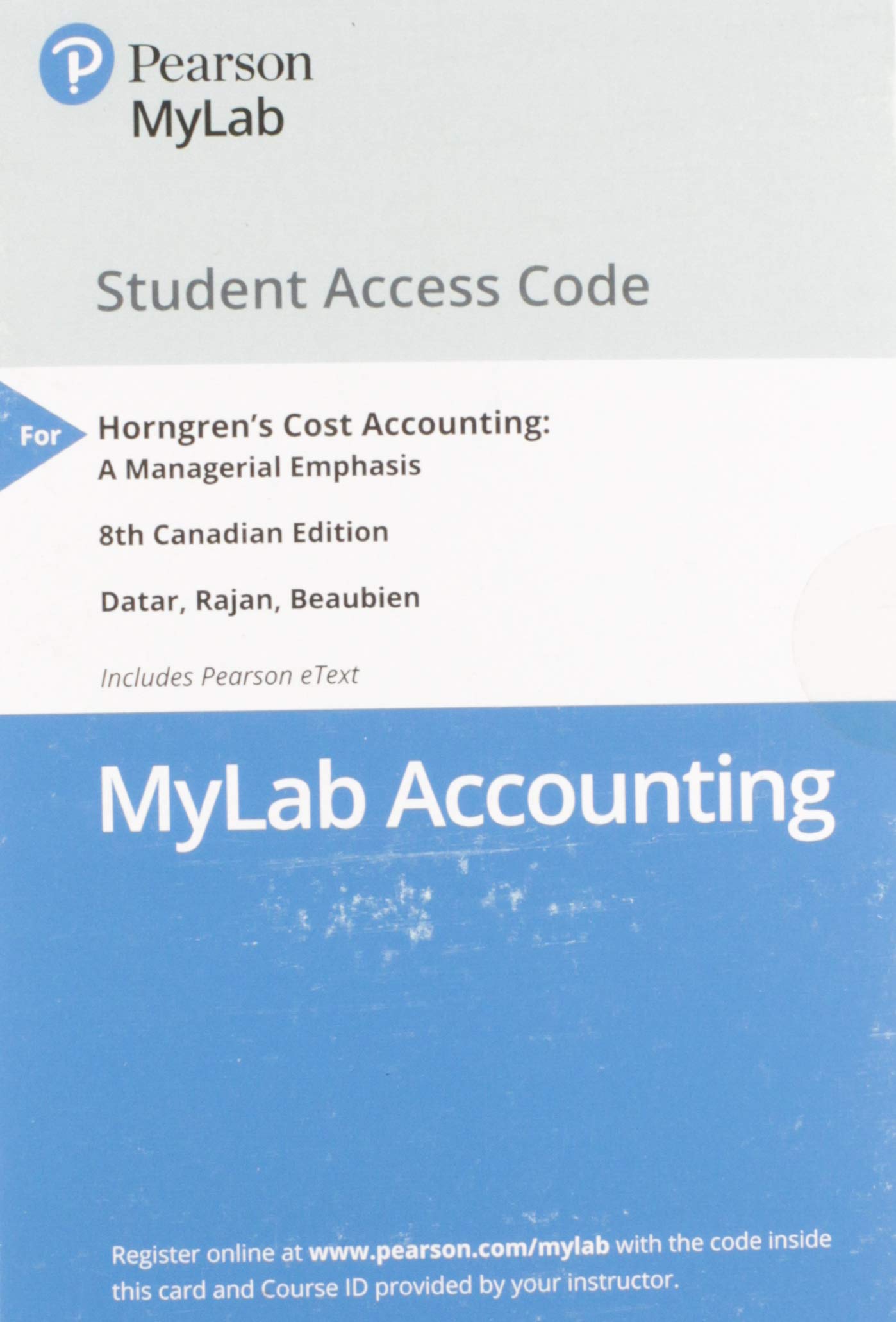 MyLab Accounting with Pearson eText - Standalone Access Card
