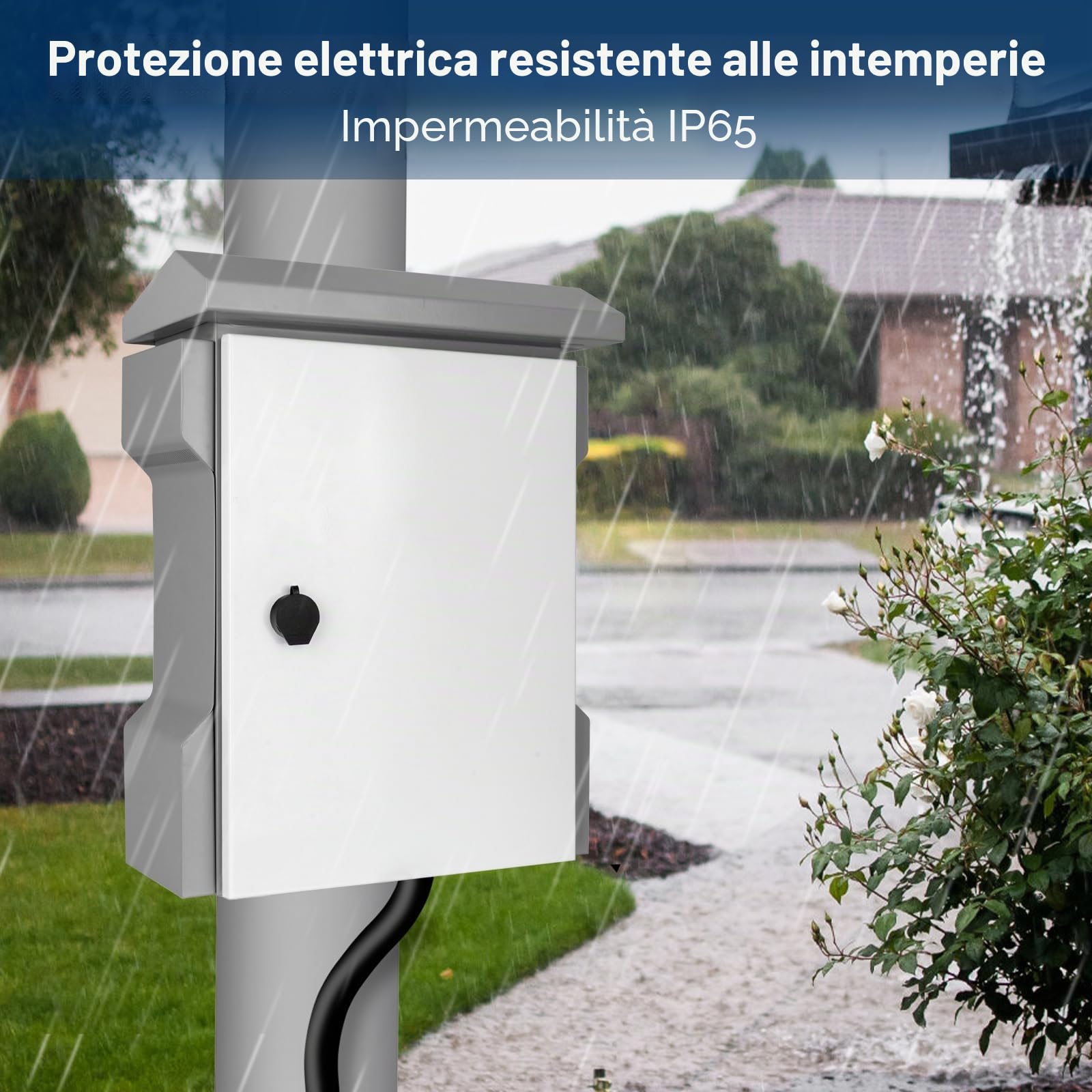 Armadio di Commutazione in Acciaio Inox Recinto Industriale, Scatola Stagna Elettrica da Esterno con Serratura a Chiave, Scatole Elettriche da Muro per il Cablaggio - 450x350x150MM