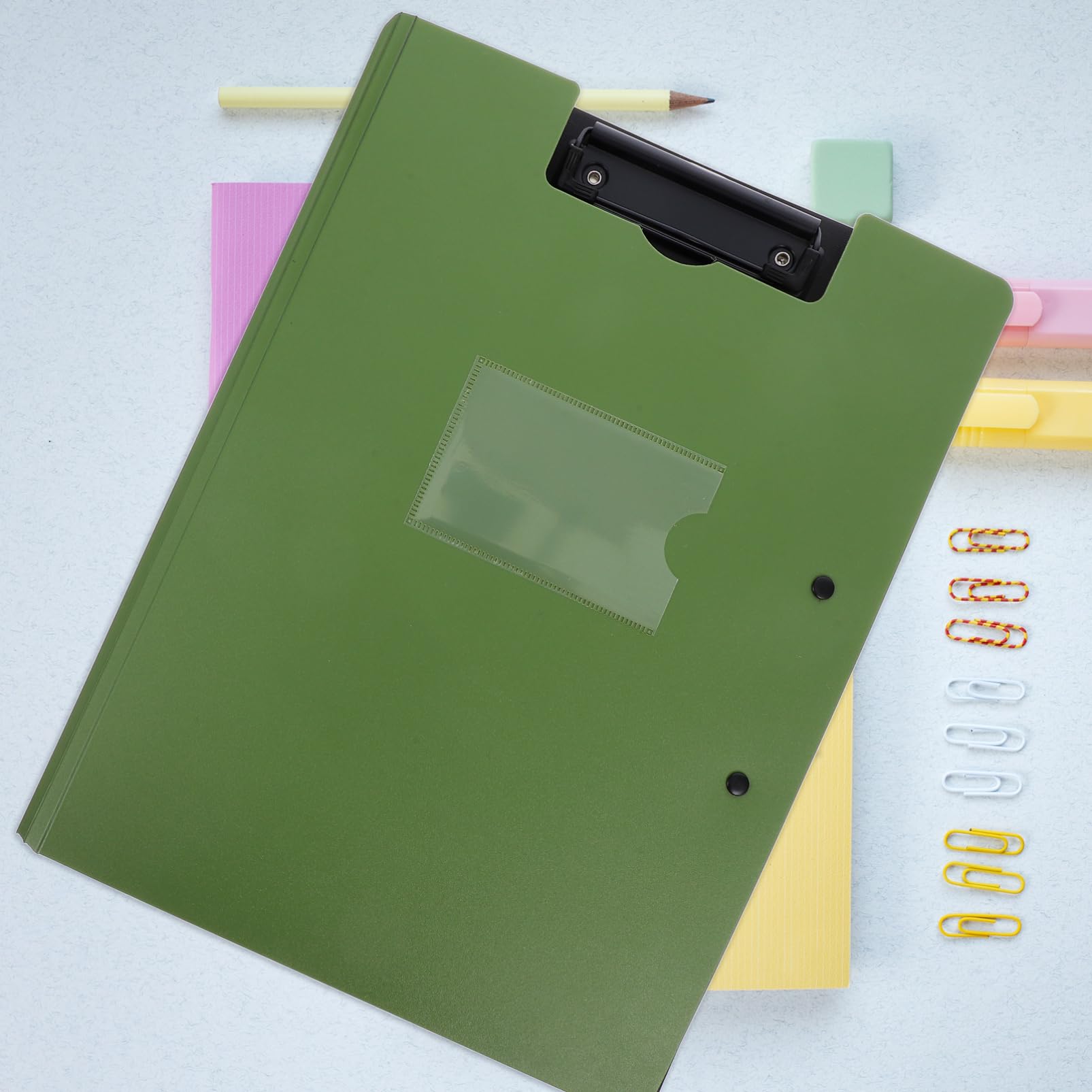 NUOBESTY 6pièces Porte-documents Pliable avec Double Pince pour Organisation de Documents Étanche et Léger pour Usage de Bureau ou Personnel