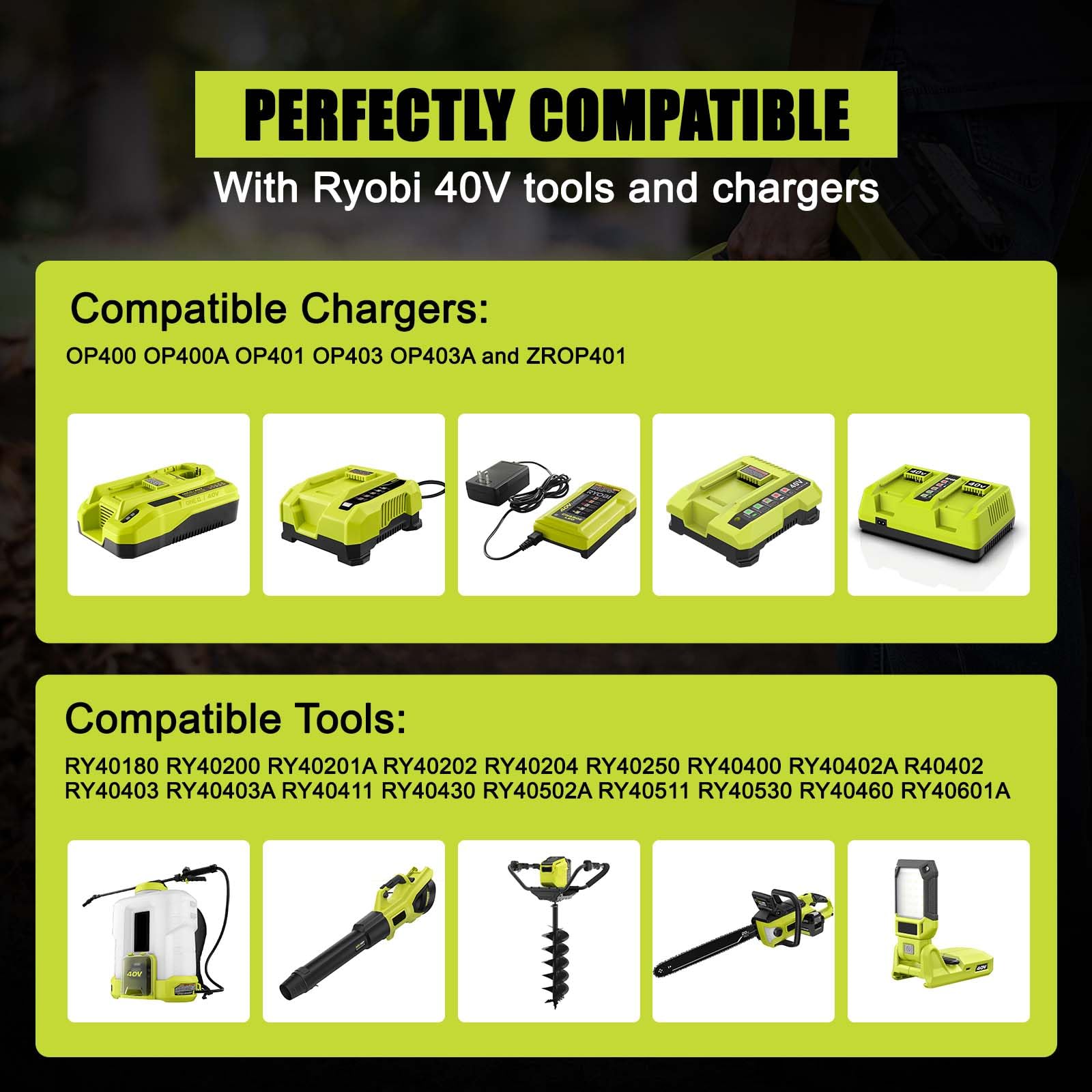 Powilling 6.0Ah OP40601 Replacement for Ryobi 40V Battery OP4050A OP4040 OP4030 OP4026A OP40201 ZROP4026 High Capacity Battery Compatible with Ryobi Battery 40V Cordless Power Tool