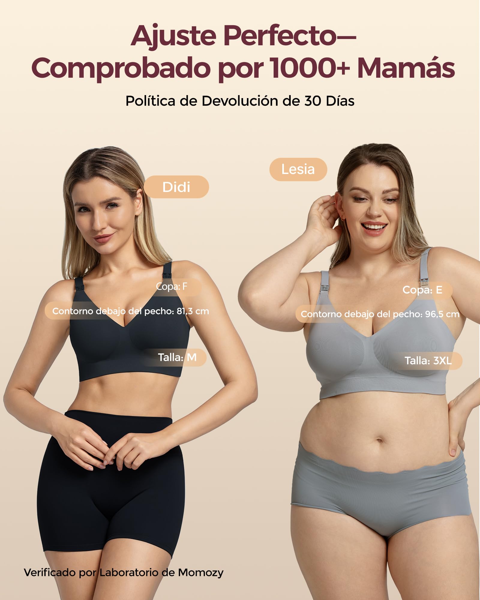 momcozy Sujetador Lactancia CoolFit, Brasier de Maternidad para Amamantar, Jelly Strip Sujetadores sin Aros, Ultra Elásticos y sin Costuras