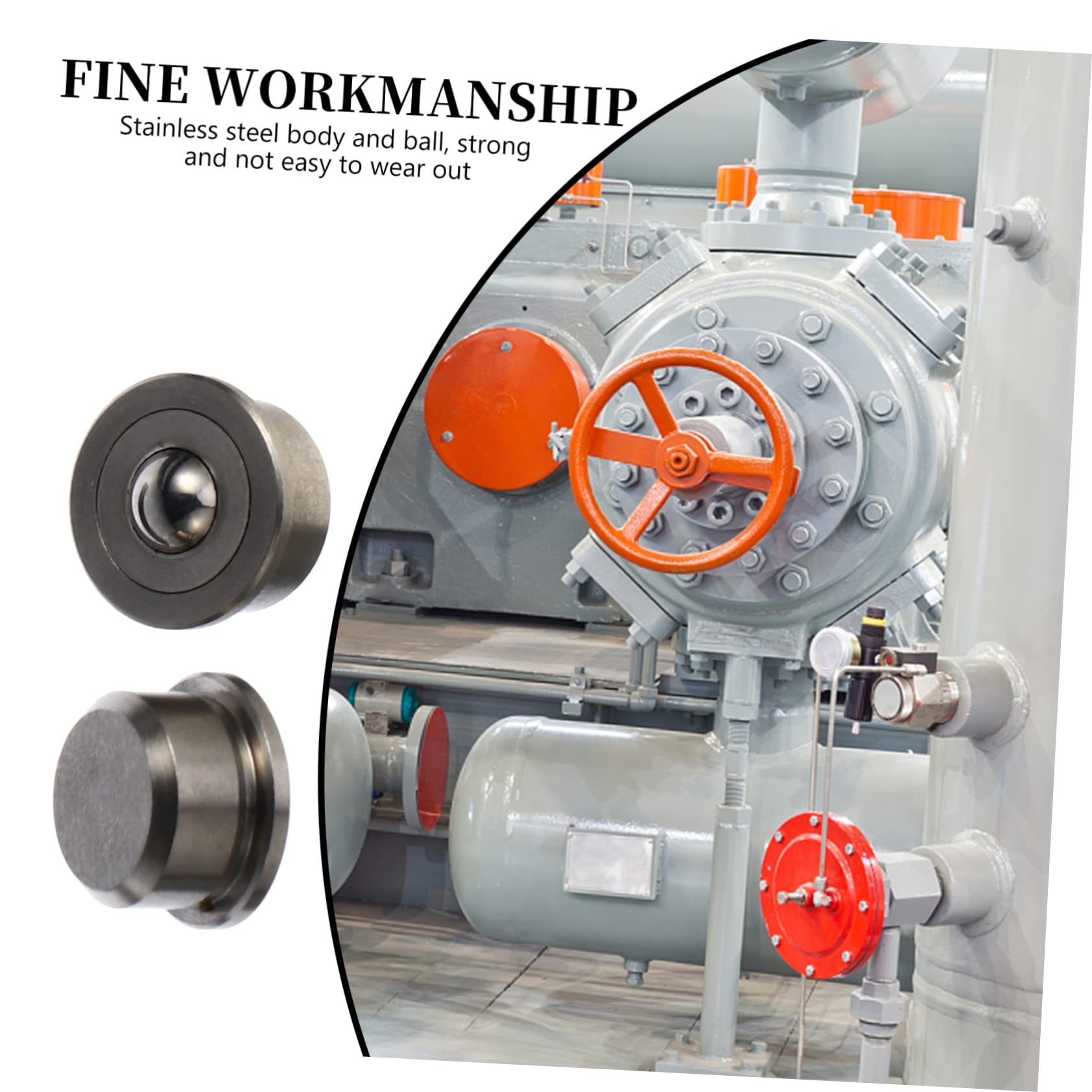 KICHOUSE Set of 2 Roller Ball Transfer Bearings Metal Rotation Ball Caster Low Profile Casters for Furniture