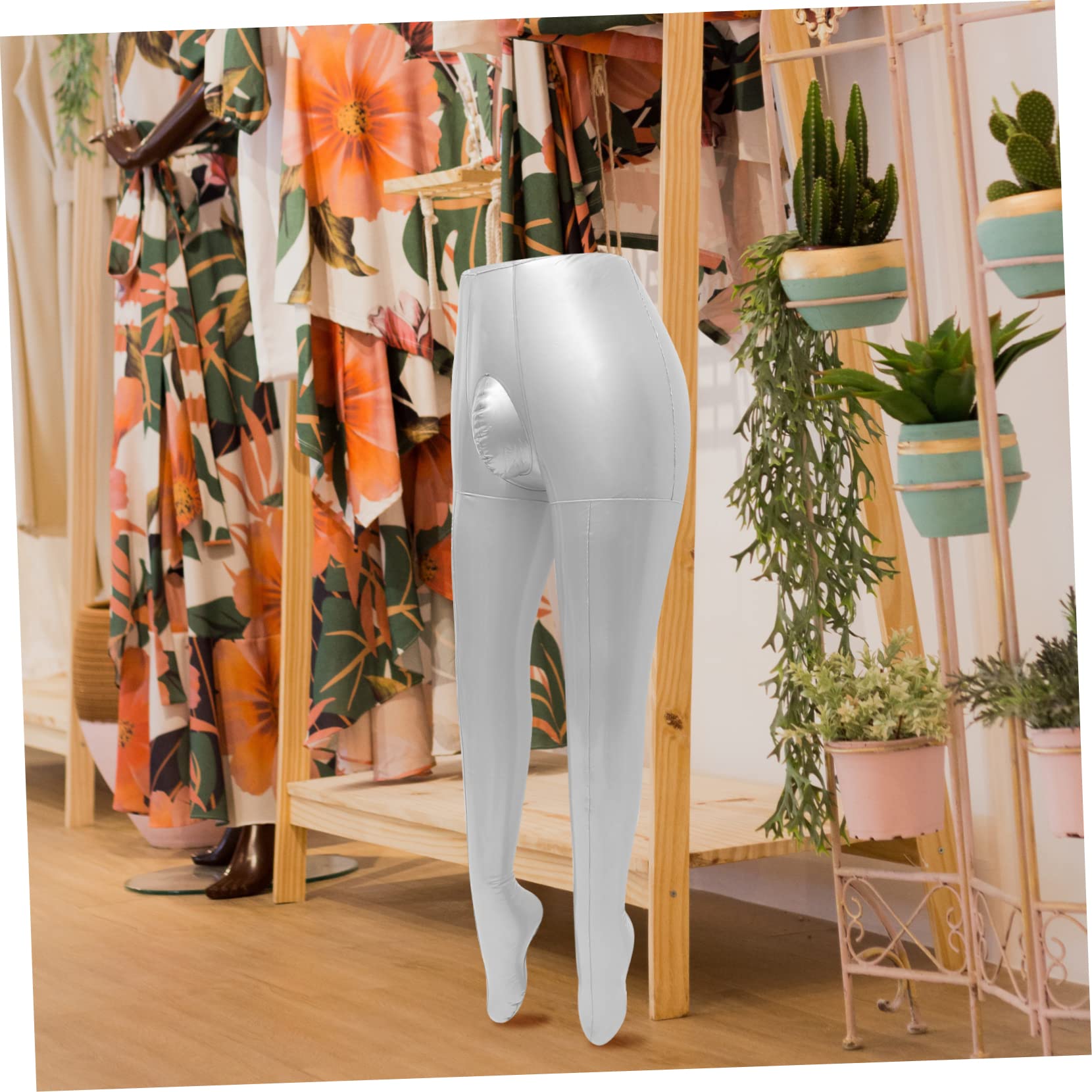 TOPBATHY Mannequin Gonflable Homme en PVC Argenté pour Exposition de Pantalons, Corps Pliable et Gain de Place pour Boutique de Vêtements et Usage Personnel