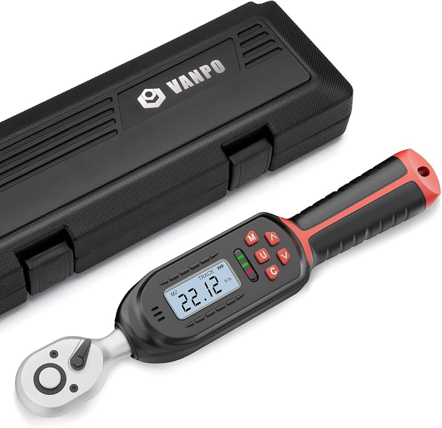 VANPO 1/4-Inch Drive Digital Torque Wrench, 1.1-22.1 Ft-lbs/1.5 VANPO 1/4-Inch Drive Digital Torque Wrench, 1.1-22.1 Ft-lbs/1.5