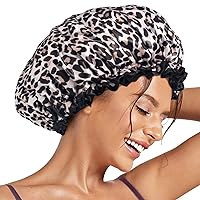 Vista 15 de Aquior Gorros de Ducha, Gorro de Ducha Reutilizable para Mujeres, Gorro de Cabello Impermeable de Doble Capa, Tamaño Grande para Todas
