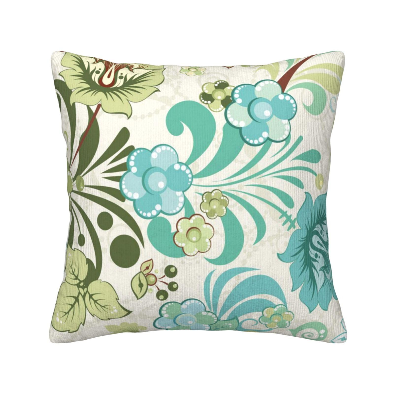 Housses de coussin fleurs vertes TOMPPY pour un salon apaisant