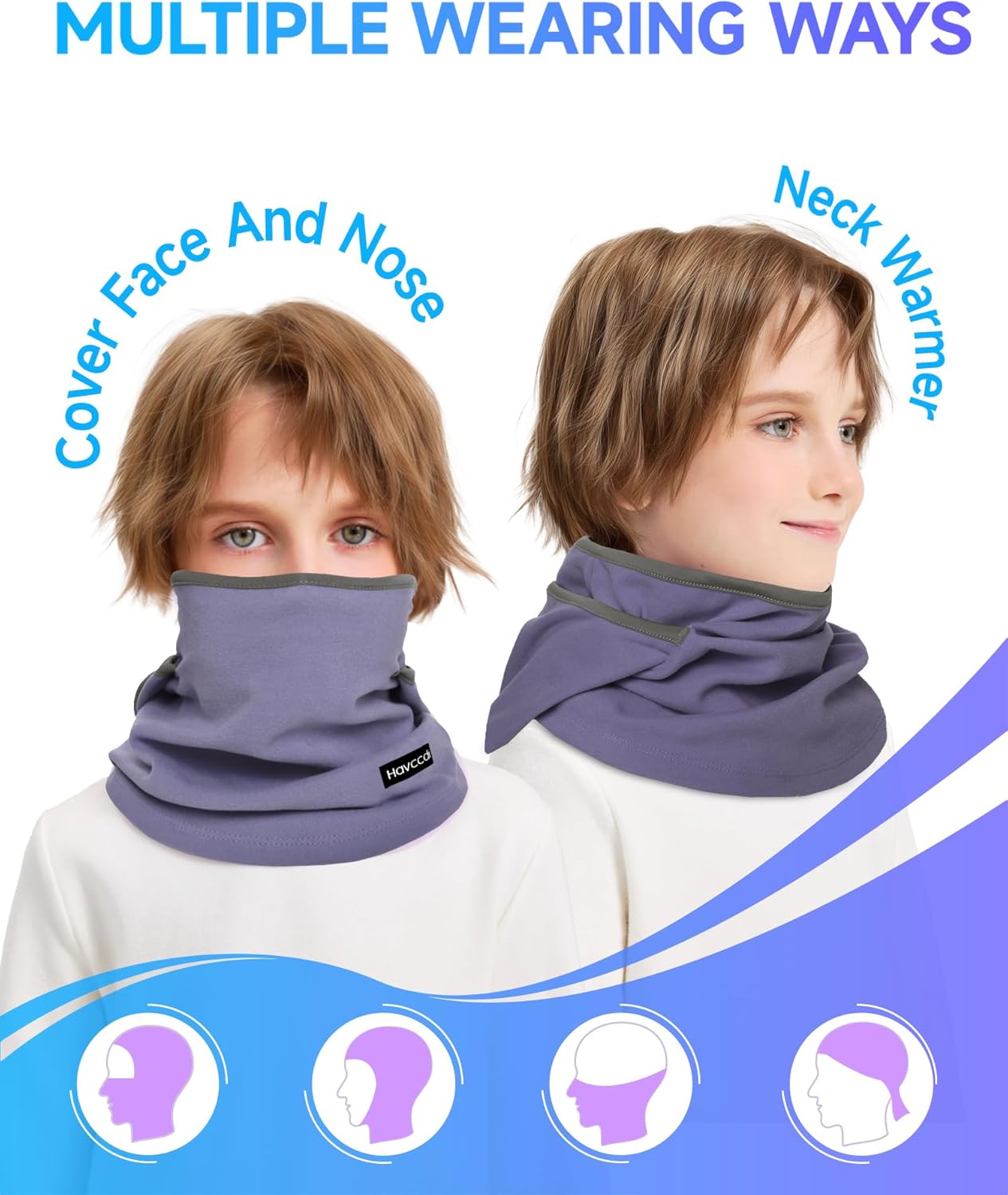 Kids Ski Mask Balaclava, Winter Fleece Full Face Mask Neck Warmer for Boys Girls in Cold Weather Skiing Cycling - Image 6