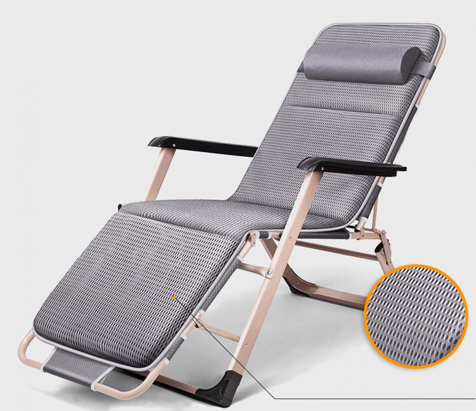 Chaise longue pliante réglable à zéro gravité extérieure matelassée et légère