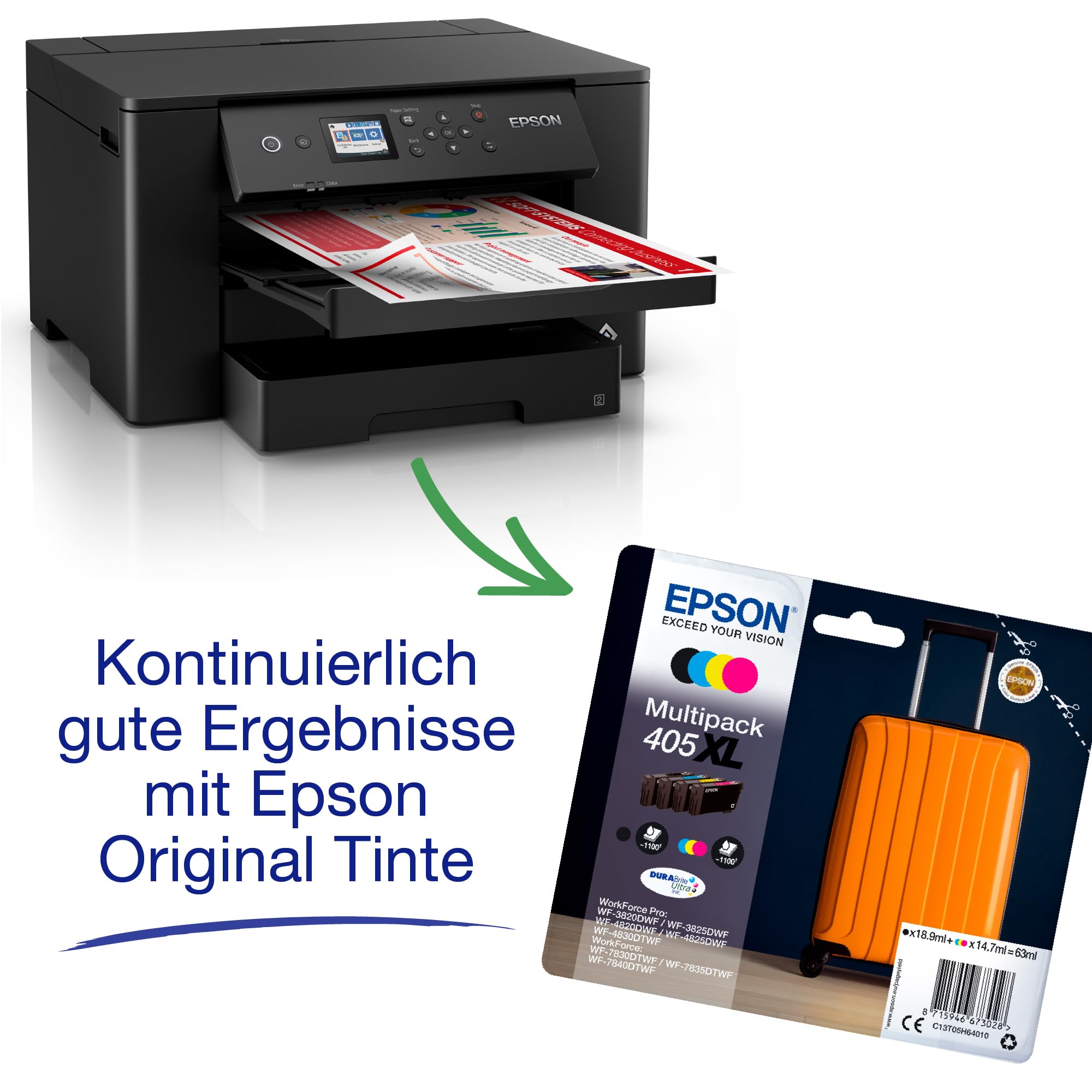 Epson WorkForce WF-7310DTW A3+ Tintenstrahldrucker, kabelloser Verbindung und beidseitigem Druck